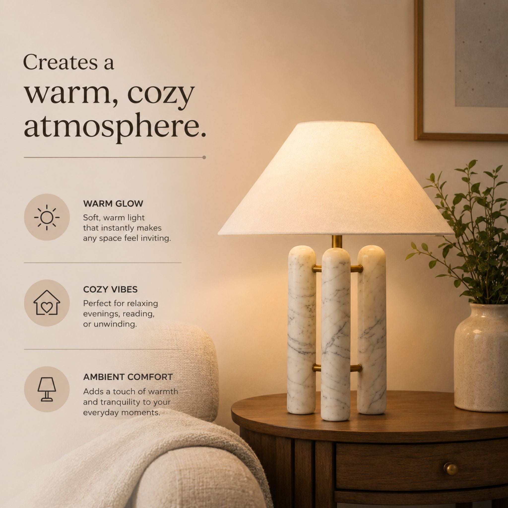 The Trio Marble Table Lamp