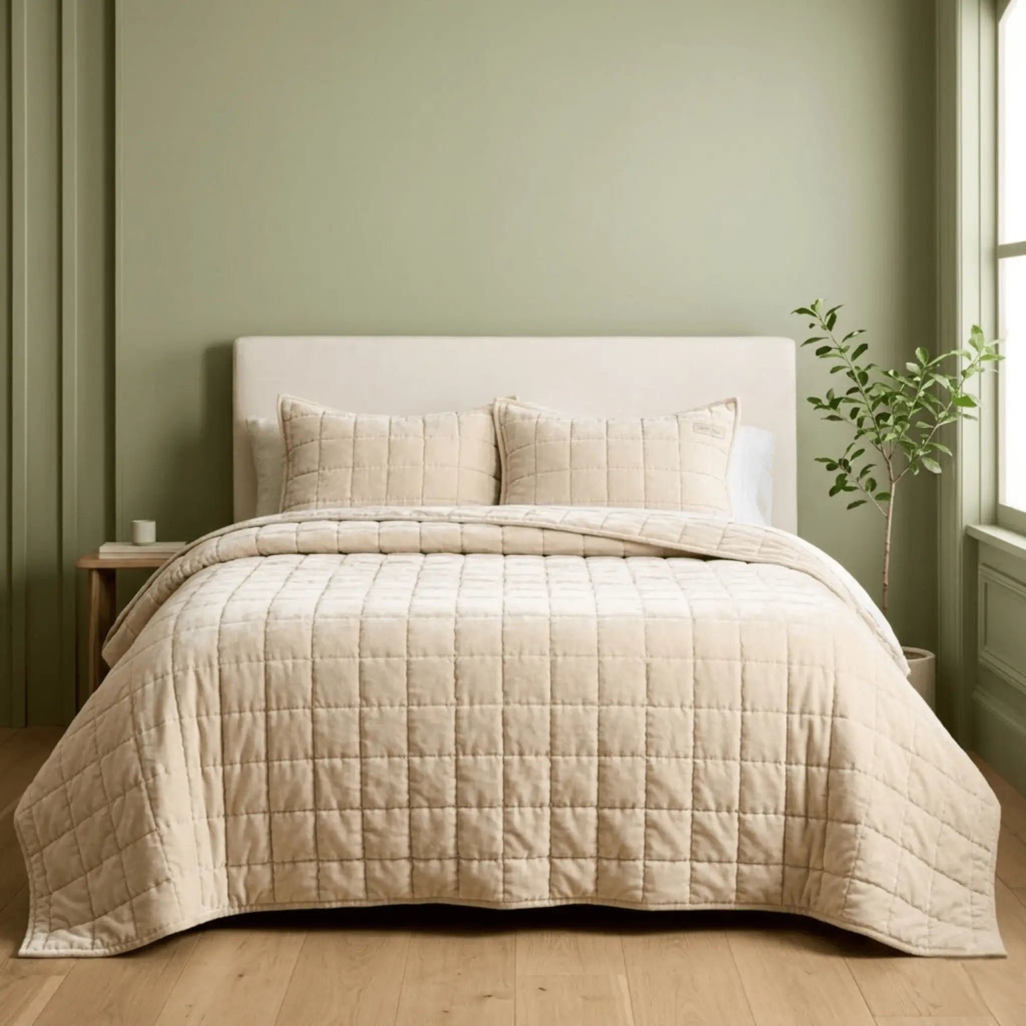 The Soft Living Cotton Velvet Quilt Set