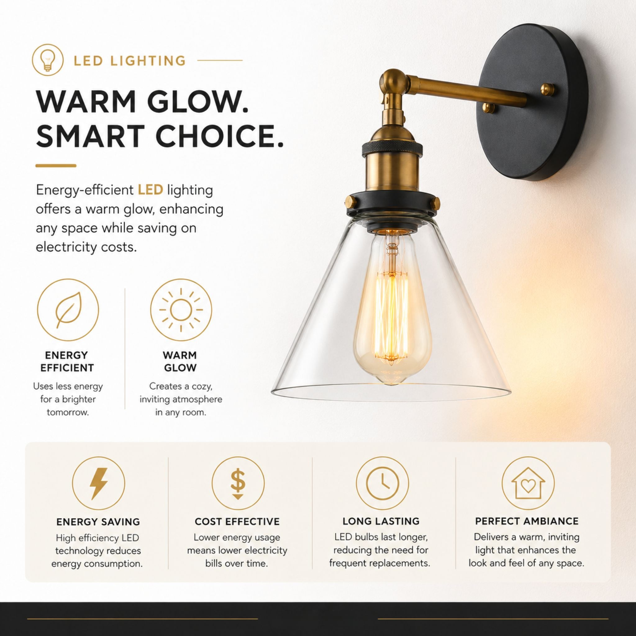 The Modern Farmhouse Glass Wall Light