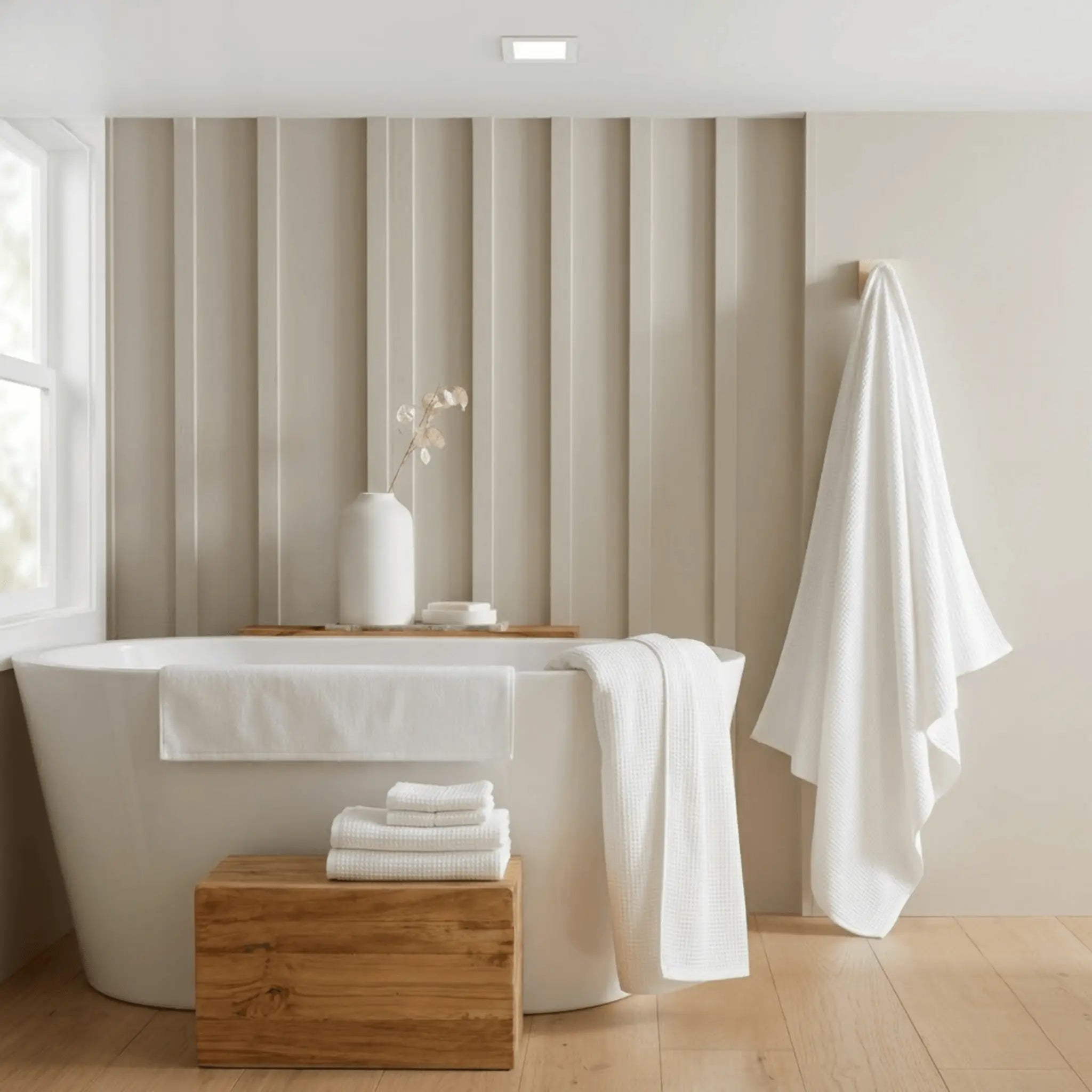 The Light Turkish Ribbed Bath Towel Bundle