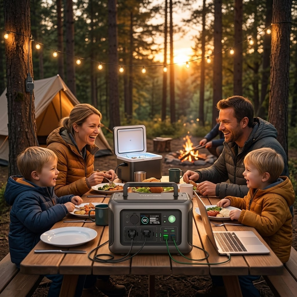 Soft Living LiteTrek 600W Portable Power Station - 299Wh LiFePO4 Solar Generator for Camping & Outdoors