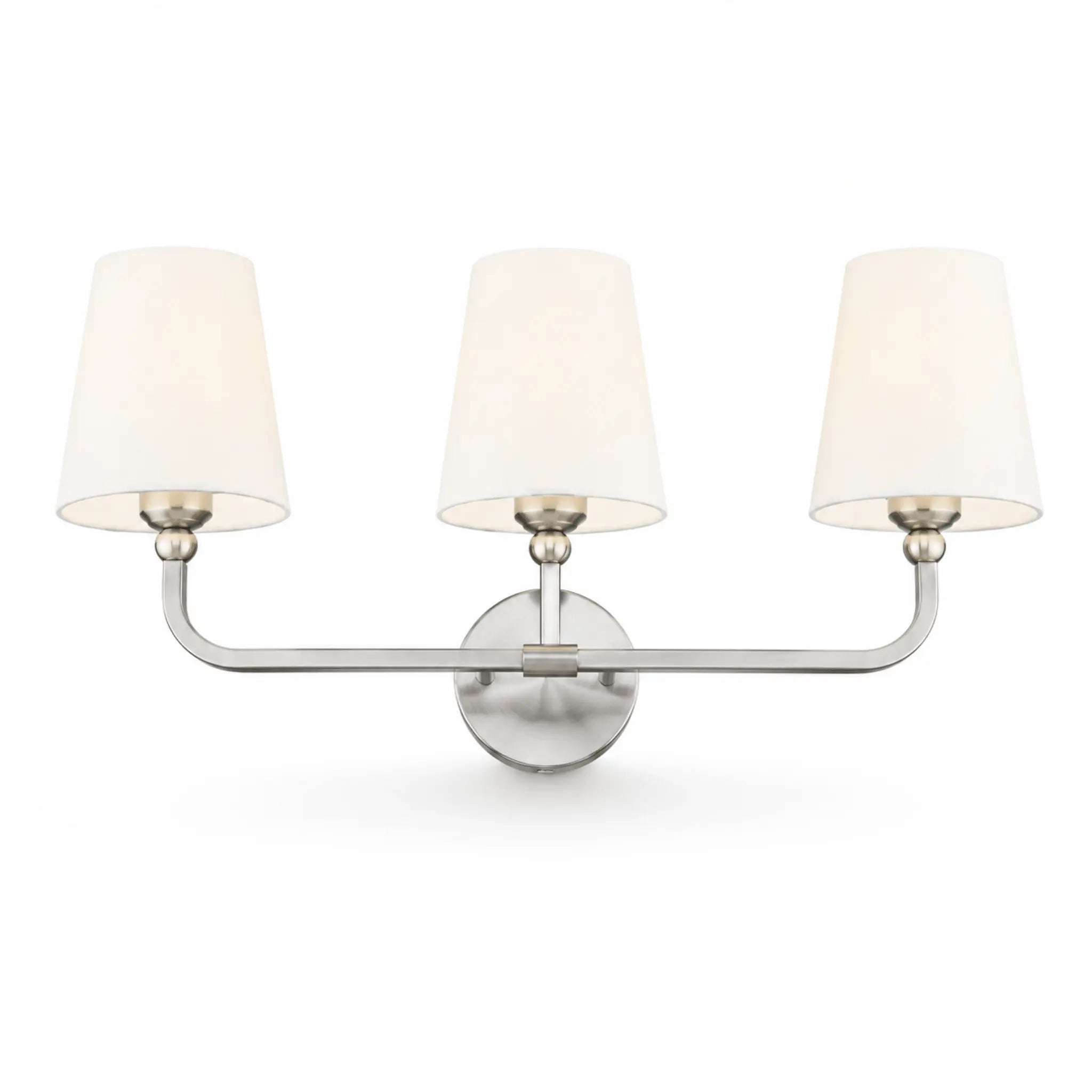 The 3-Light Polished Nickel Wall Sconce