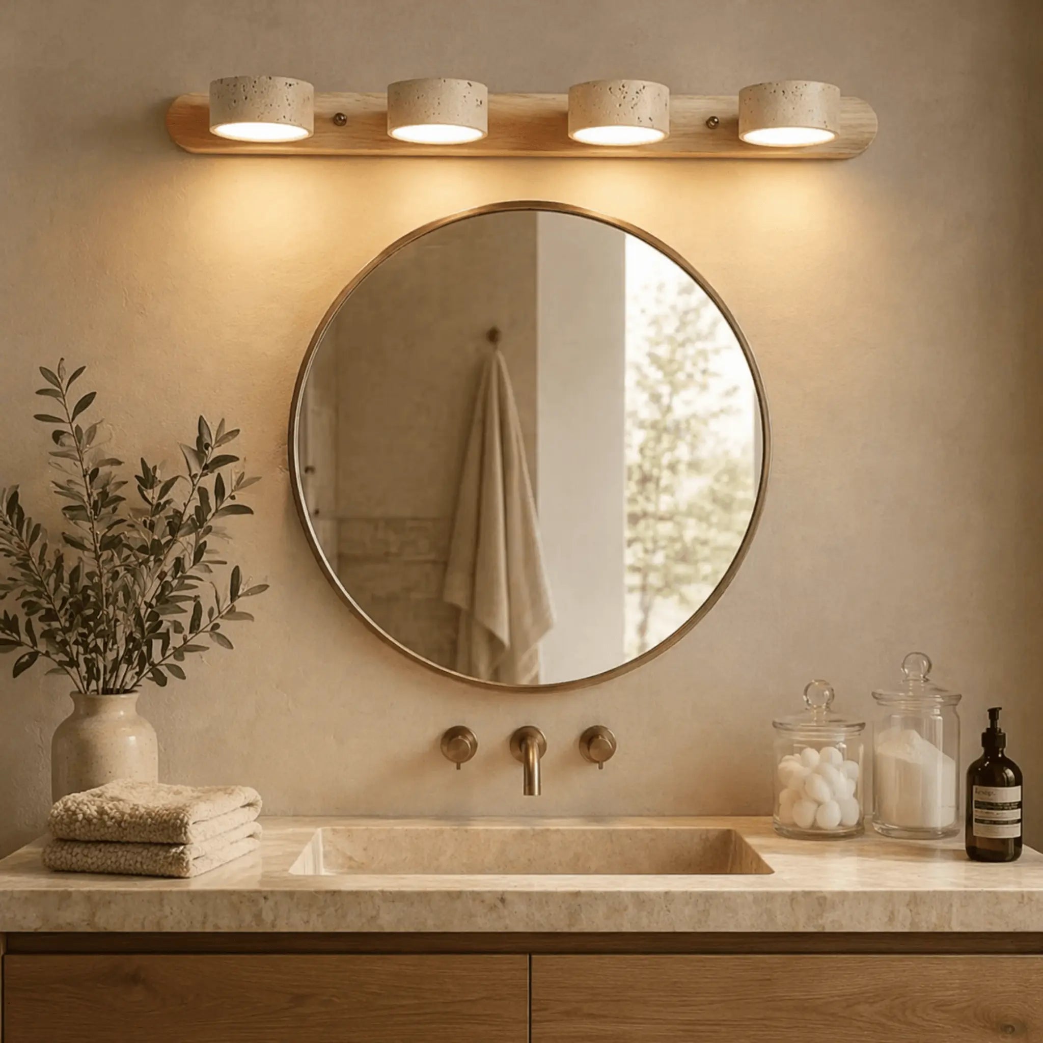 The Travertine Wall Light β Natural Stone Meets Warm Minimalist Design