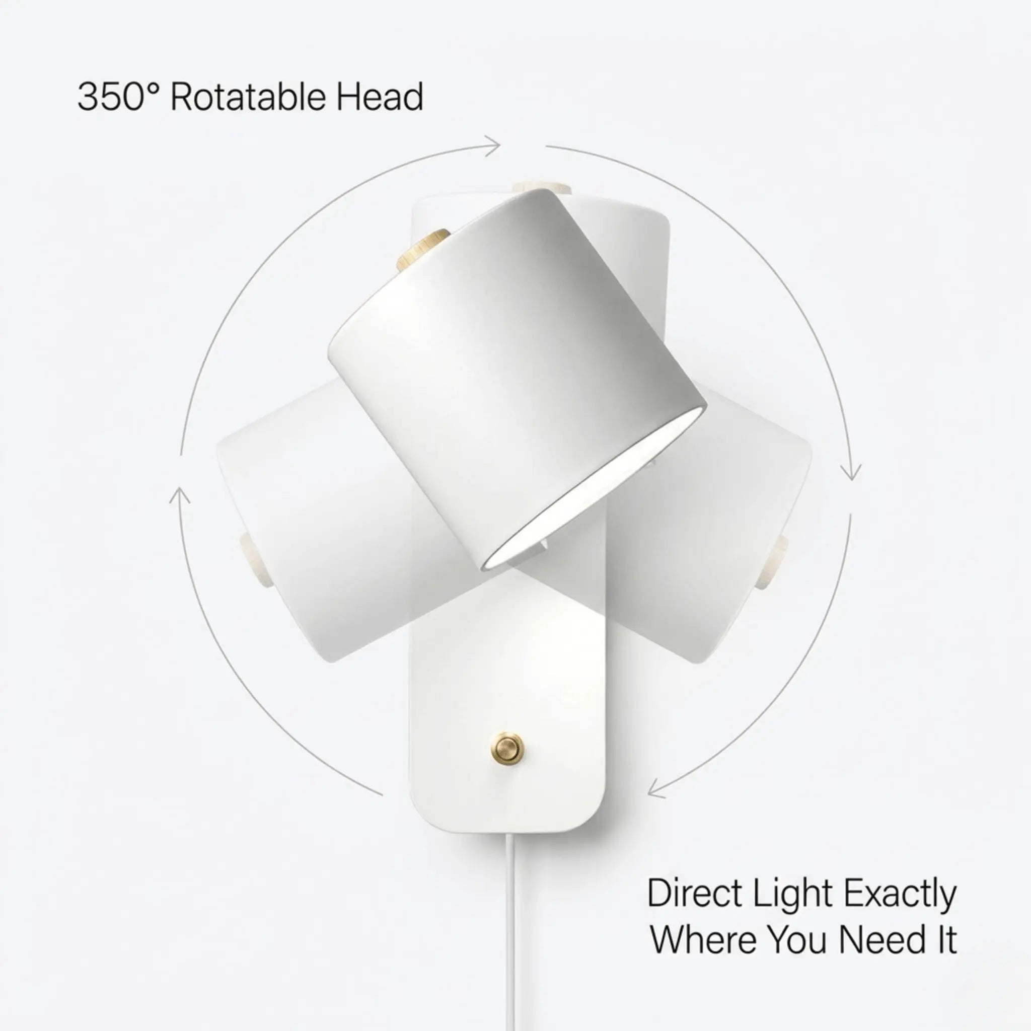 Rotatable Cylinder Plug in Wall Lamp
