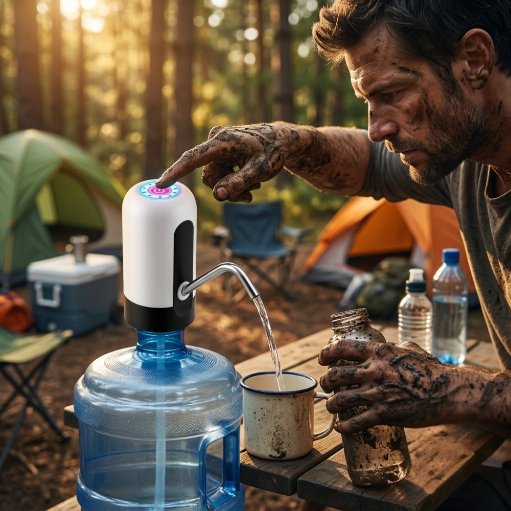 La LiteTrek HydroPress — De l'eau fraîche. Une seule touche. Partout.