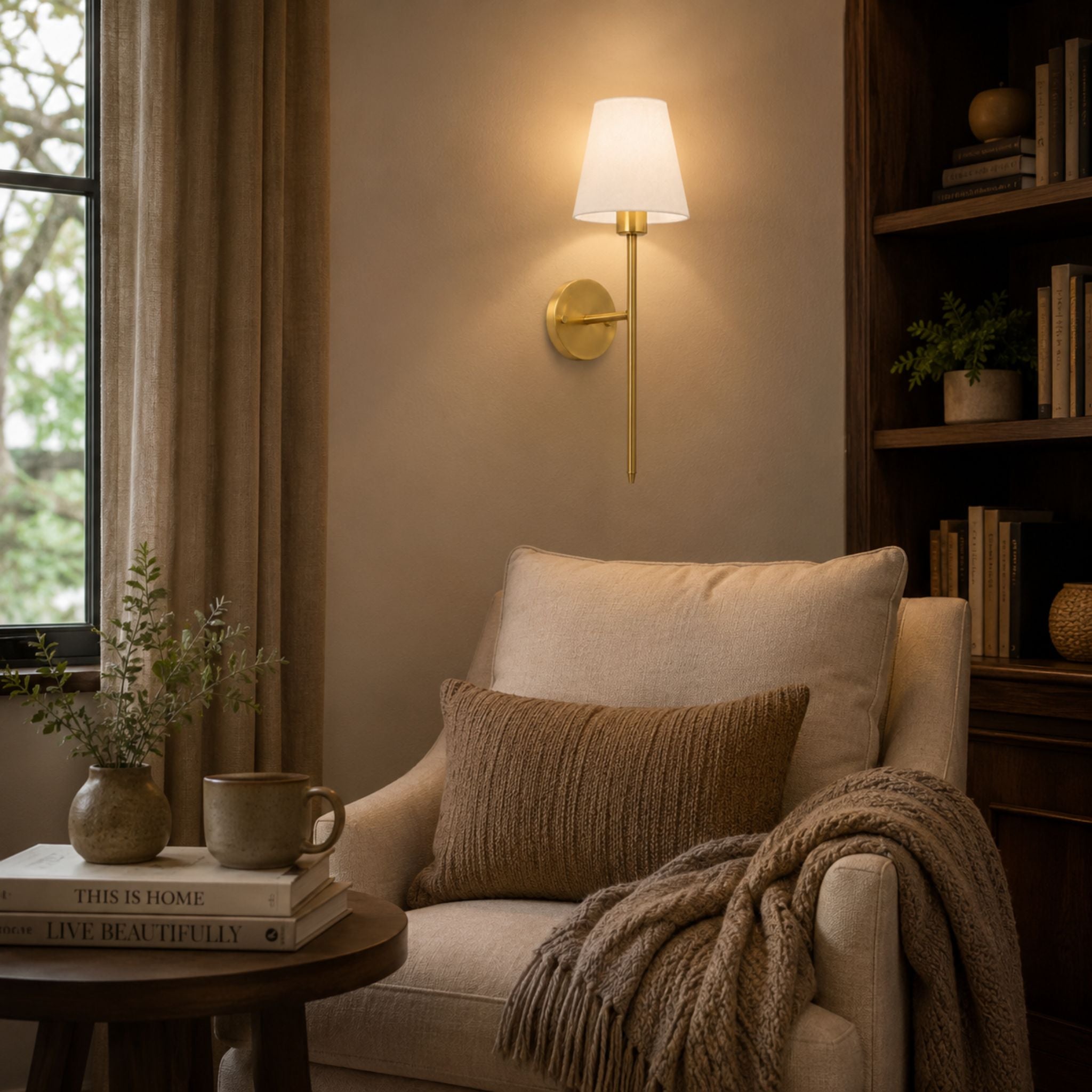 The Noir Linen Tail Sconce