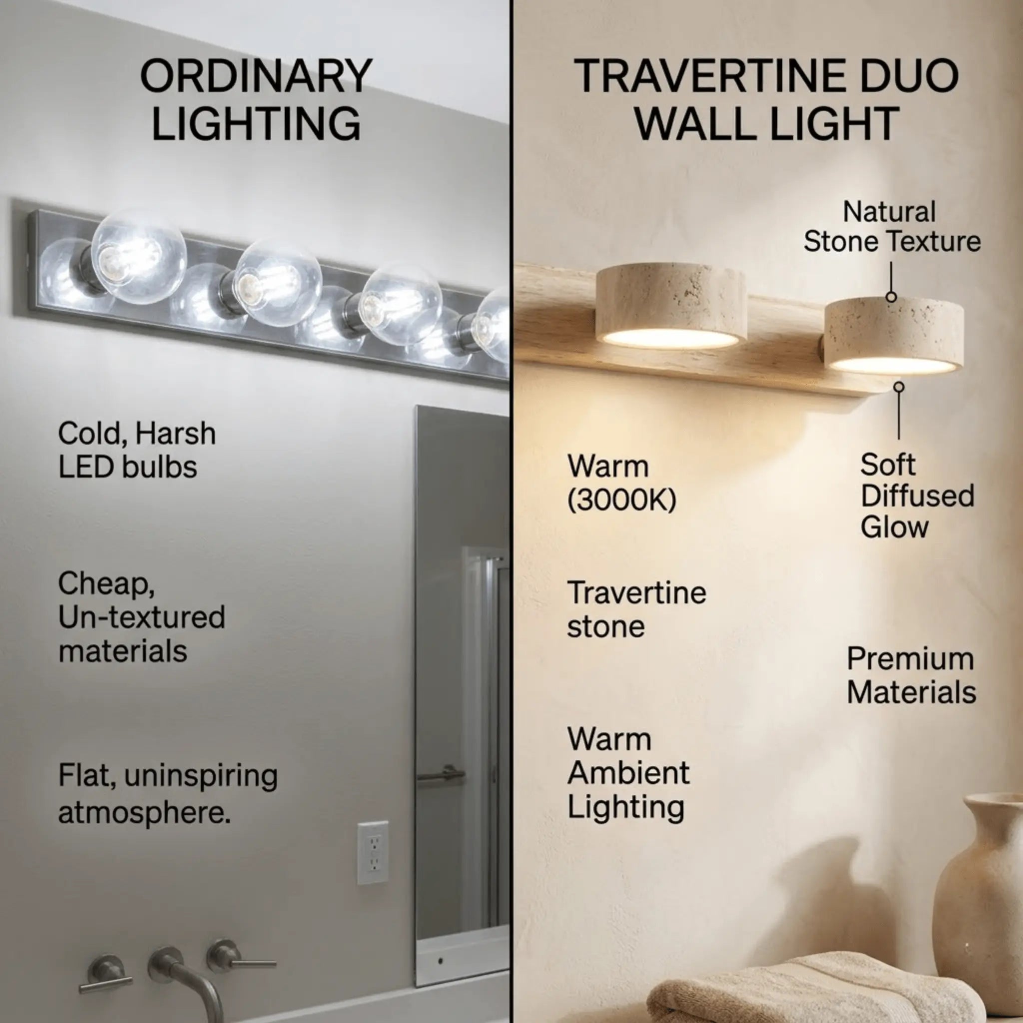 The Travertine Wall Light β Natural Stone Meets Warm Minimalist Design