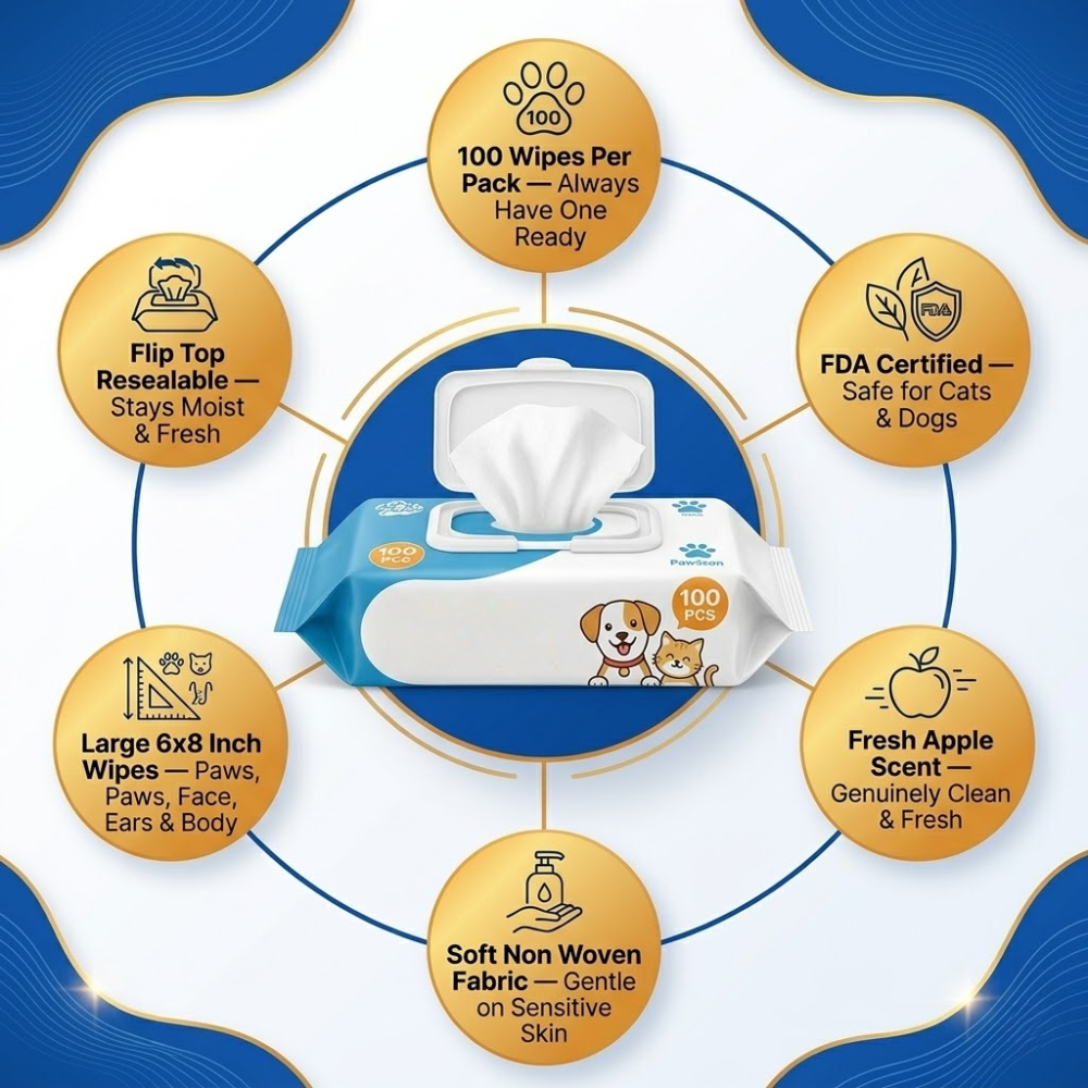La lingette PawWipe Pet Pro — 100 lingettes. 100 raisons d'aimer encore plus vos animaux de compagnie