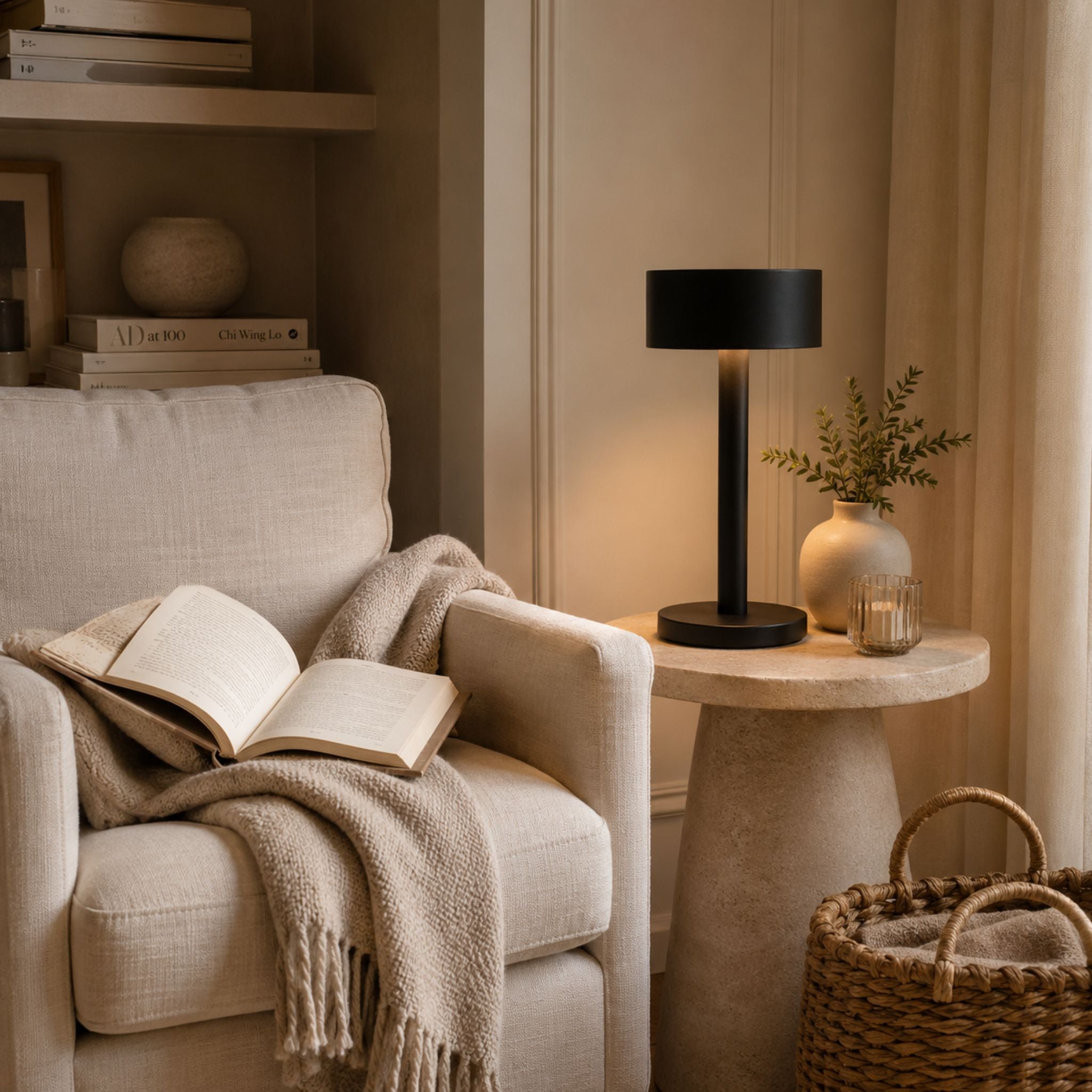 The Black Aura Cordless Lamp
