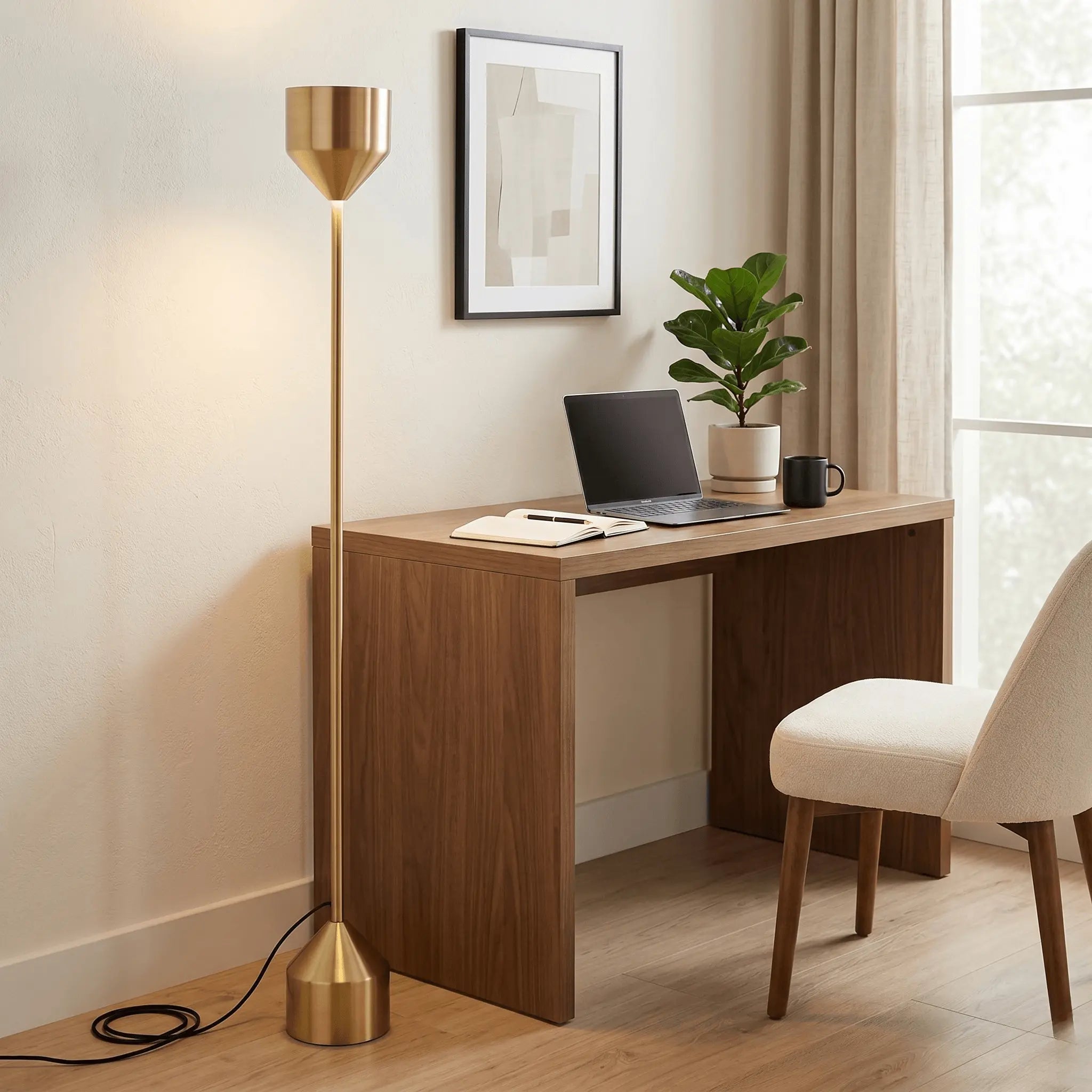 The Corner Glow Brass Floor Lamp