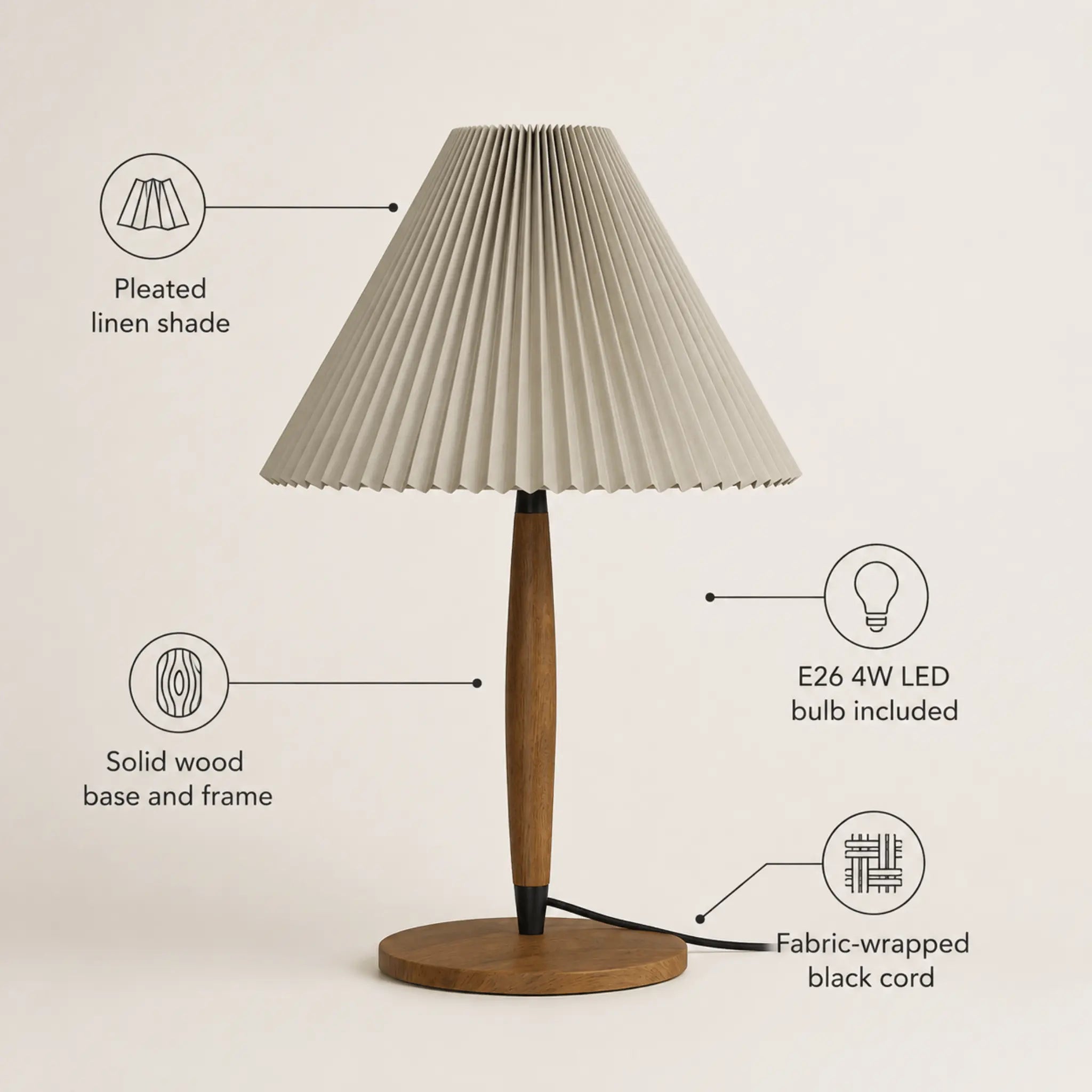 The Warm Glow Walnut Table Lamp