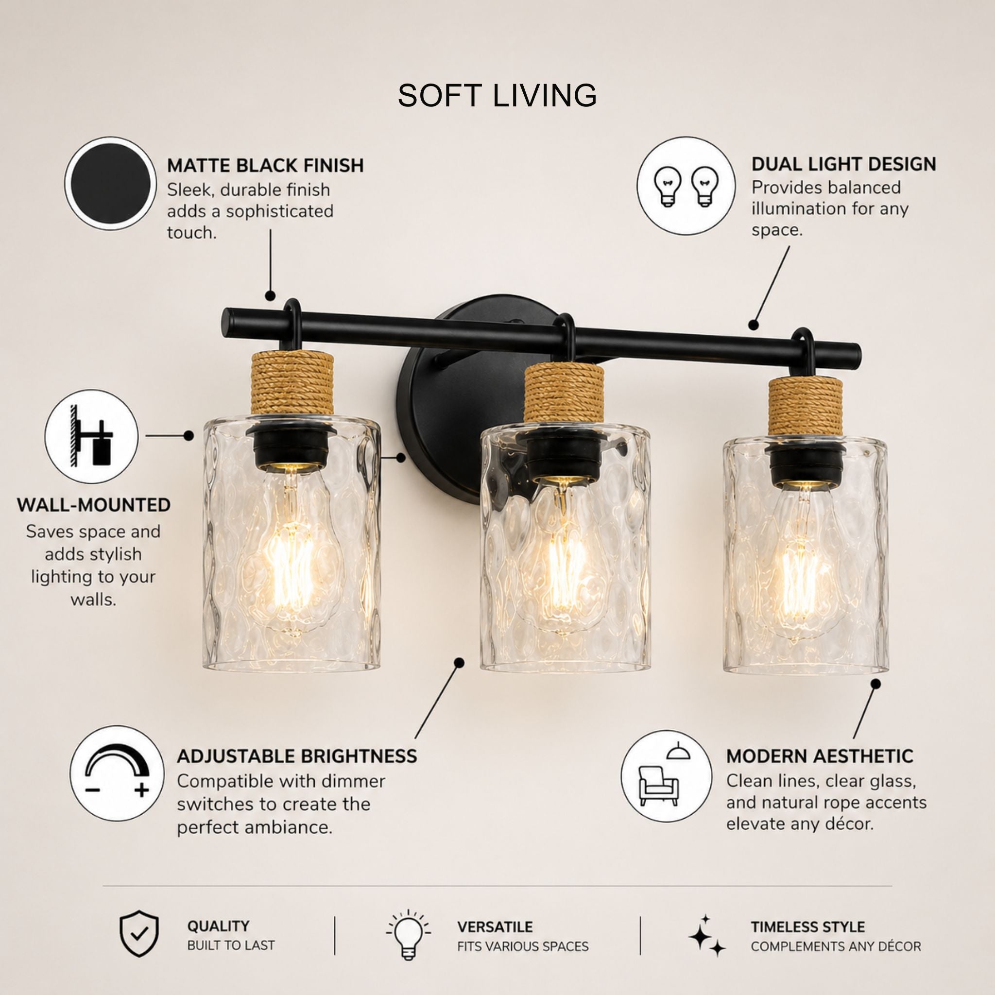 The Harbor Glow 3-Light Vanity Wall Sconce