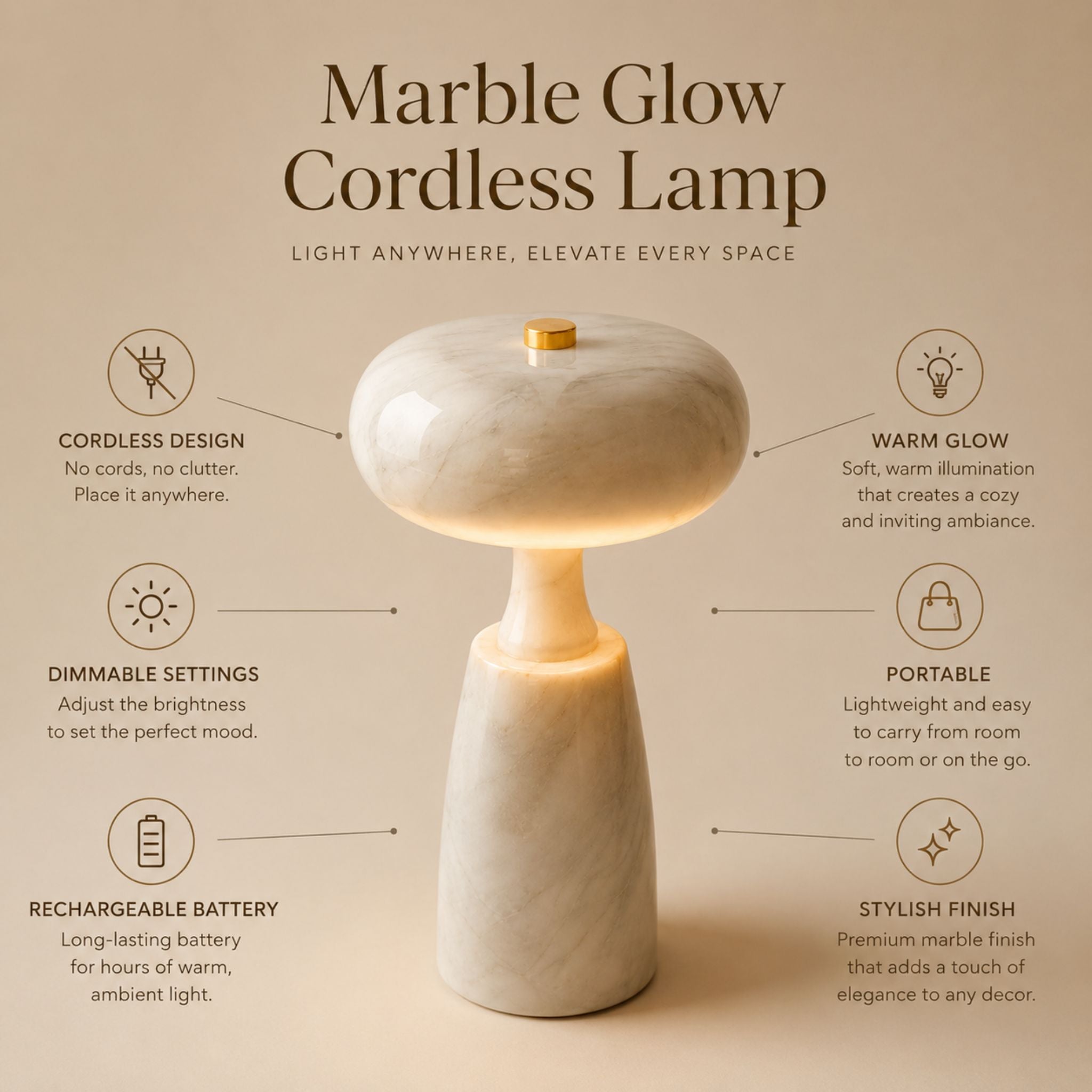 The Marble Glow Cordless Lamp