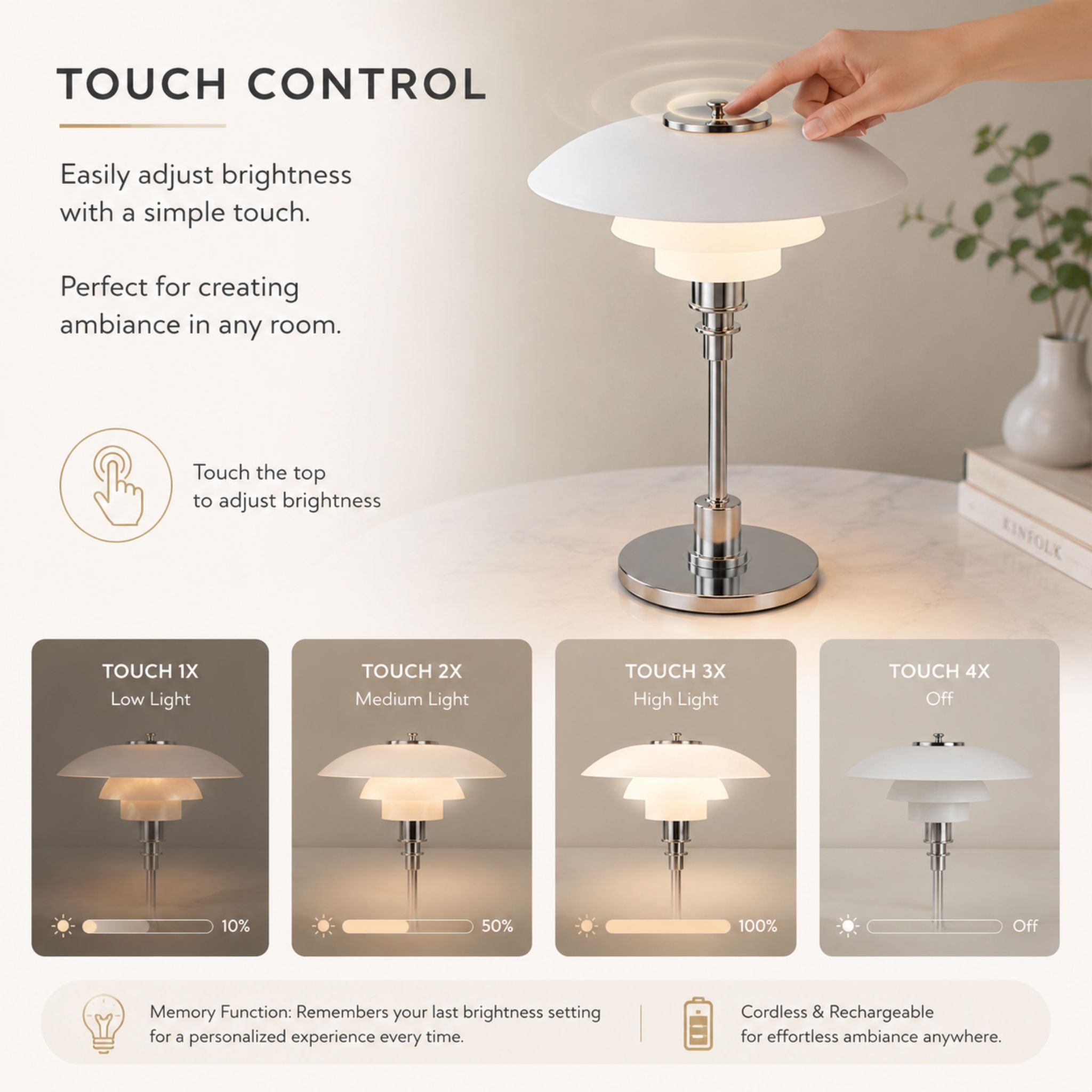 The Aurora Glow Cordless Lamp