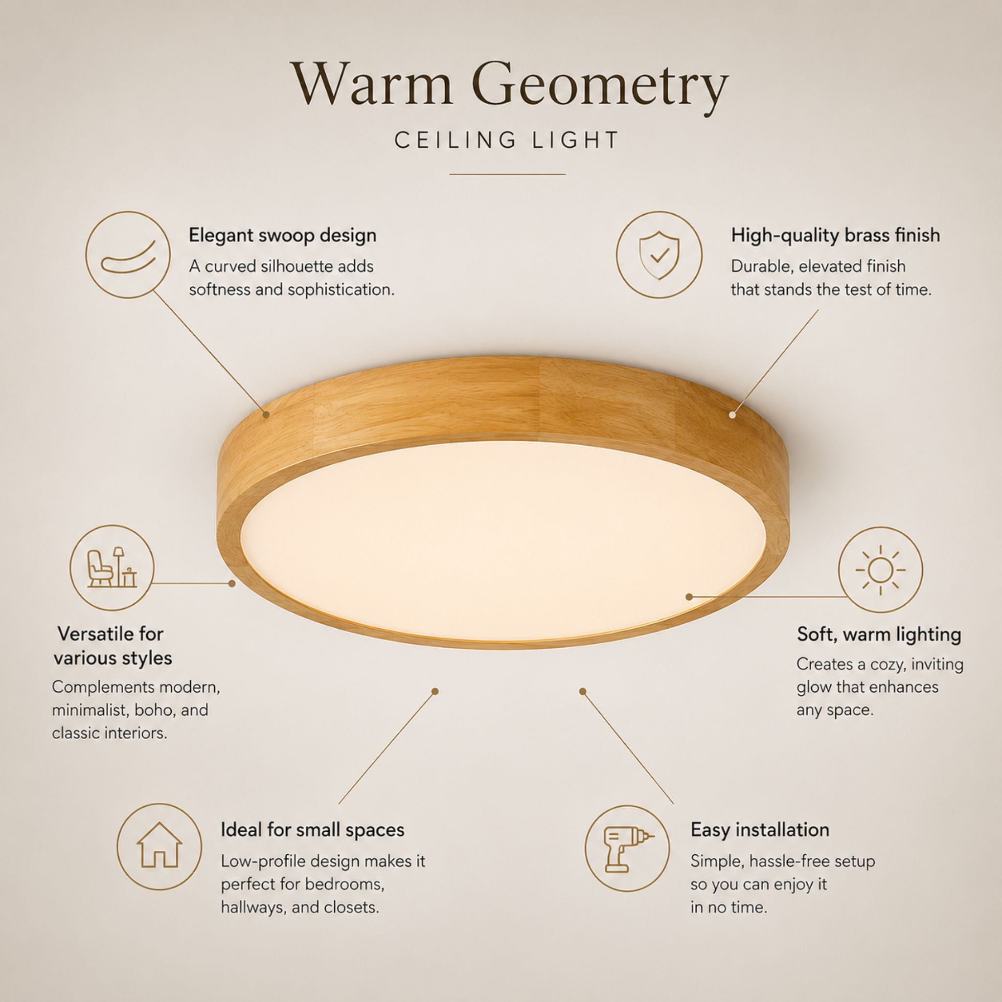 The Warm Geometry Ceiling Light