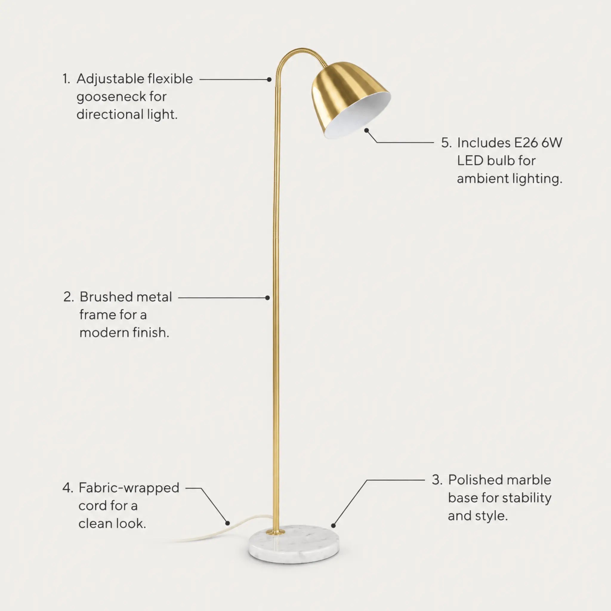 The Reading Corner Brass Floor Lamp