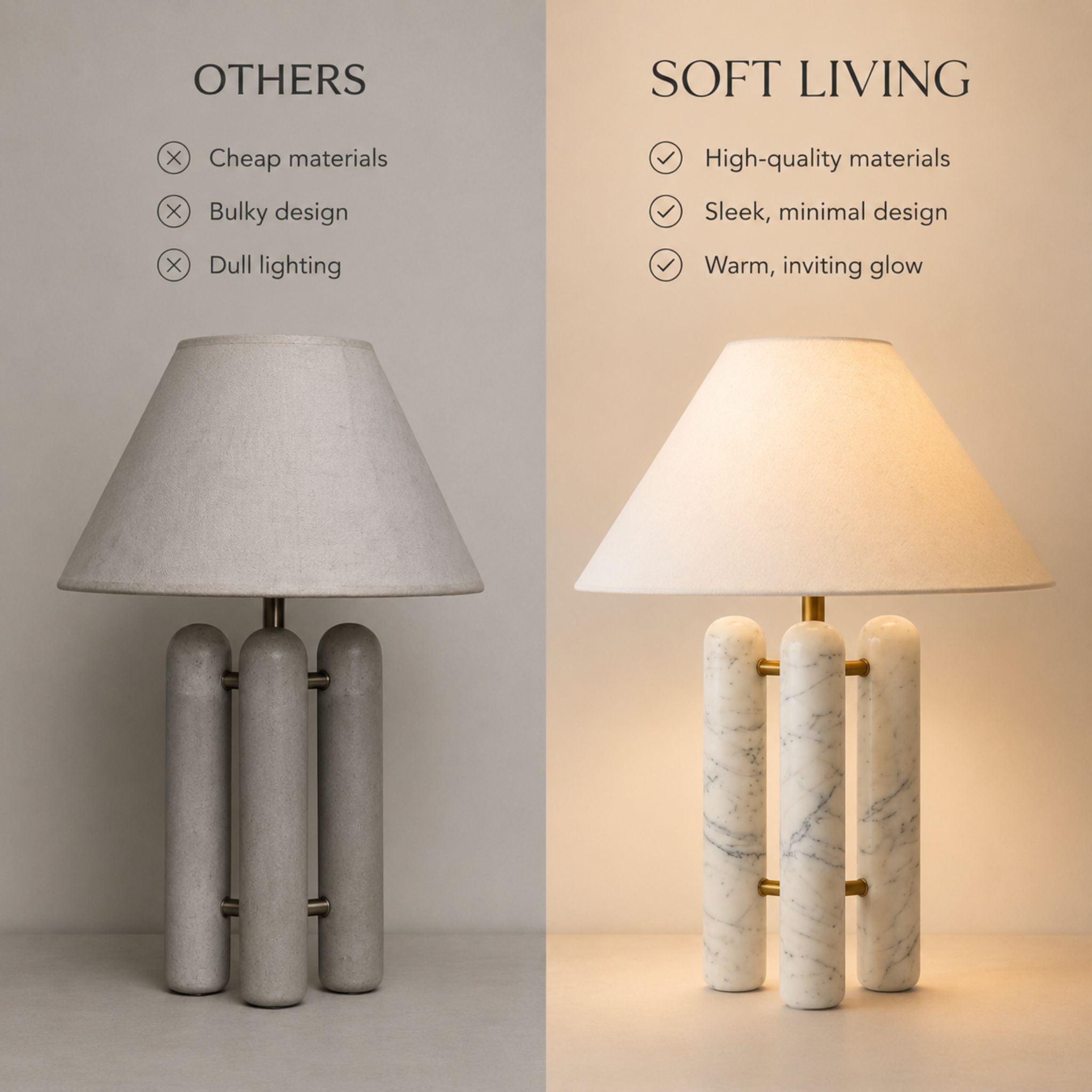 The Trio Marble Table Lamp