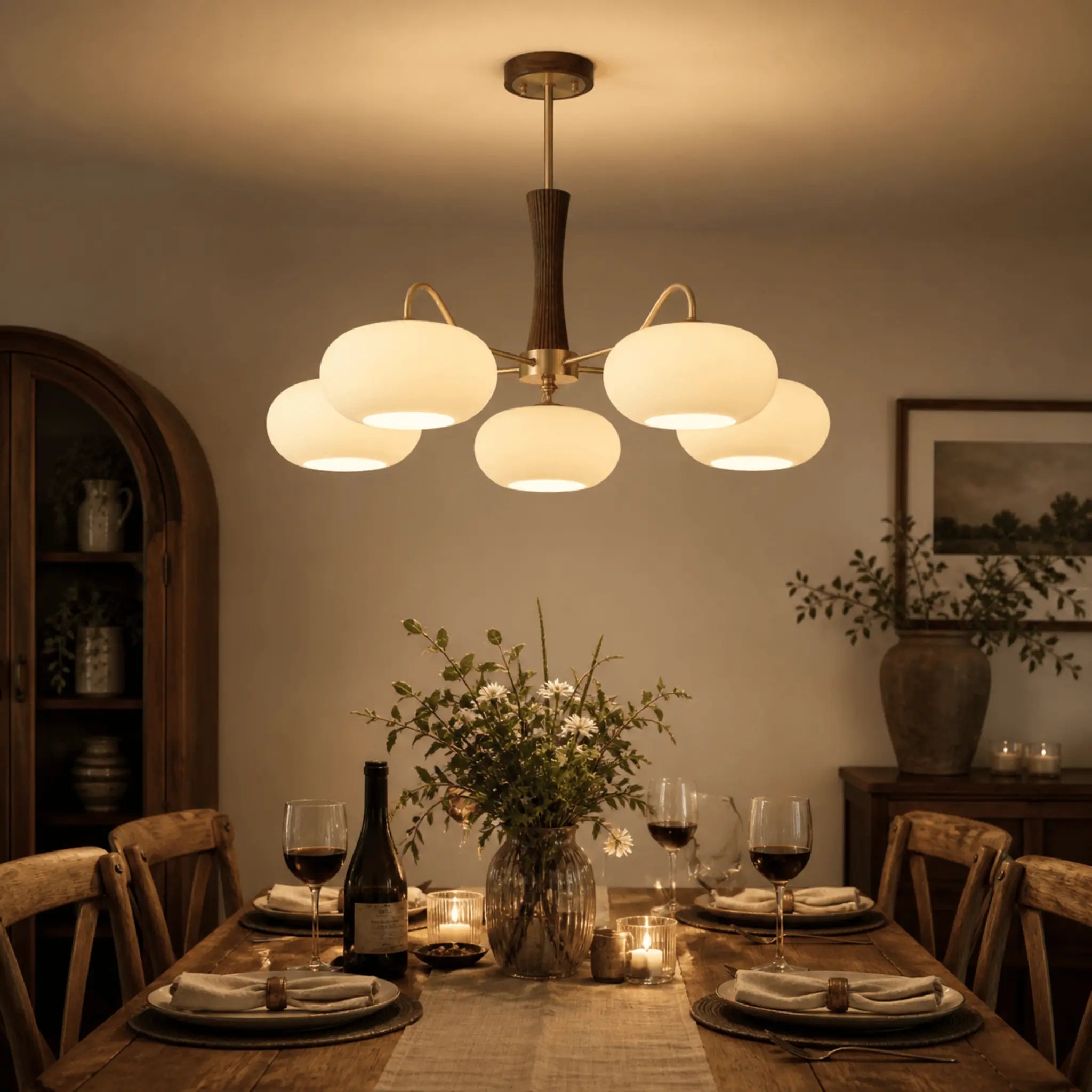The Persimmon Wood Ceiling Light