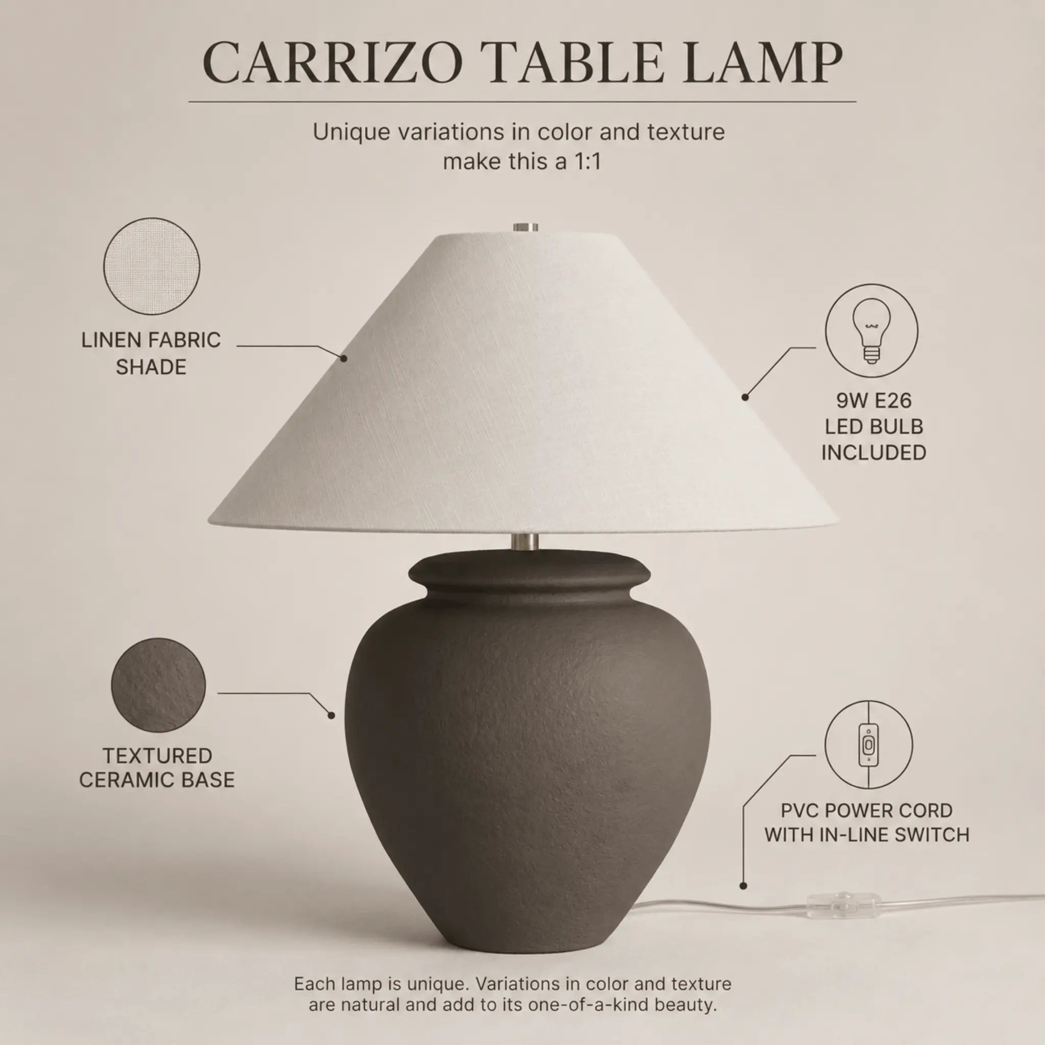The Grounded Ceramic Table Lamp