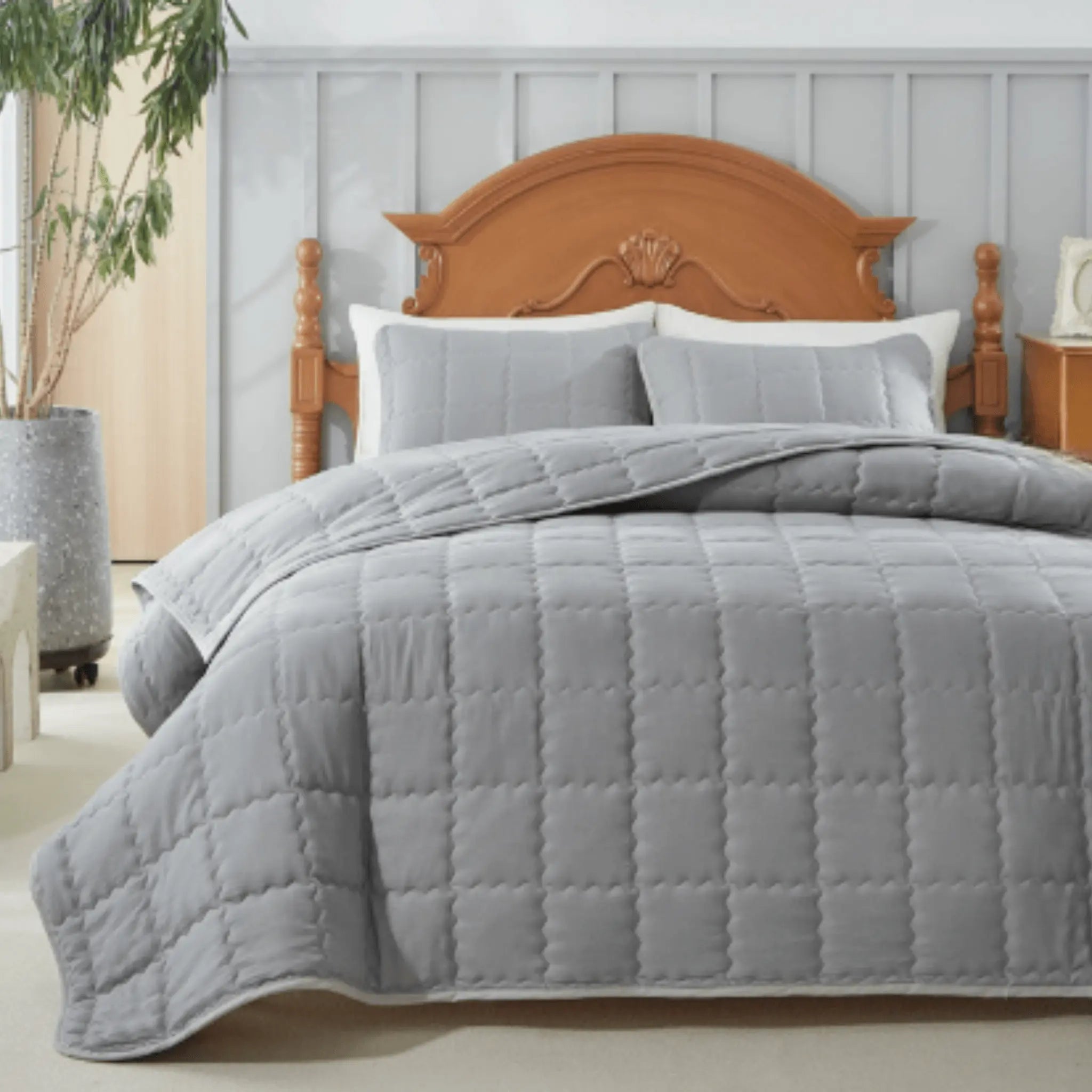 The Soft Living Cotton Velvet Quilt Set