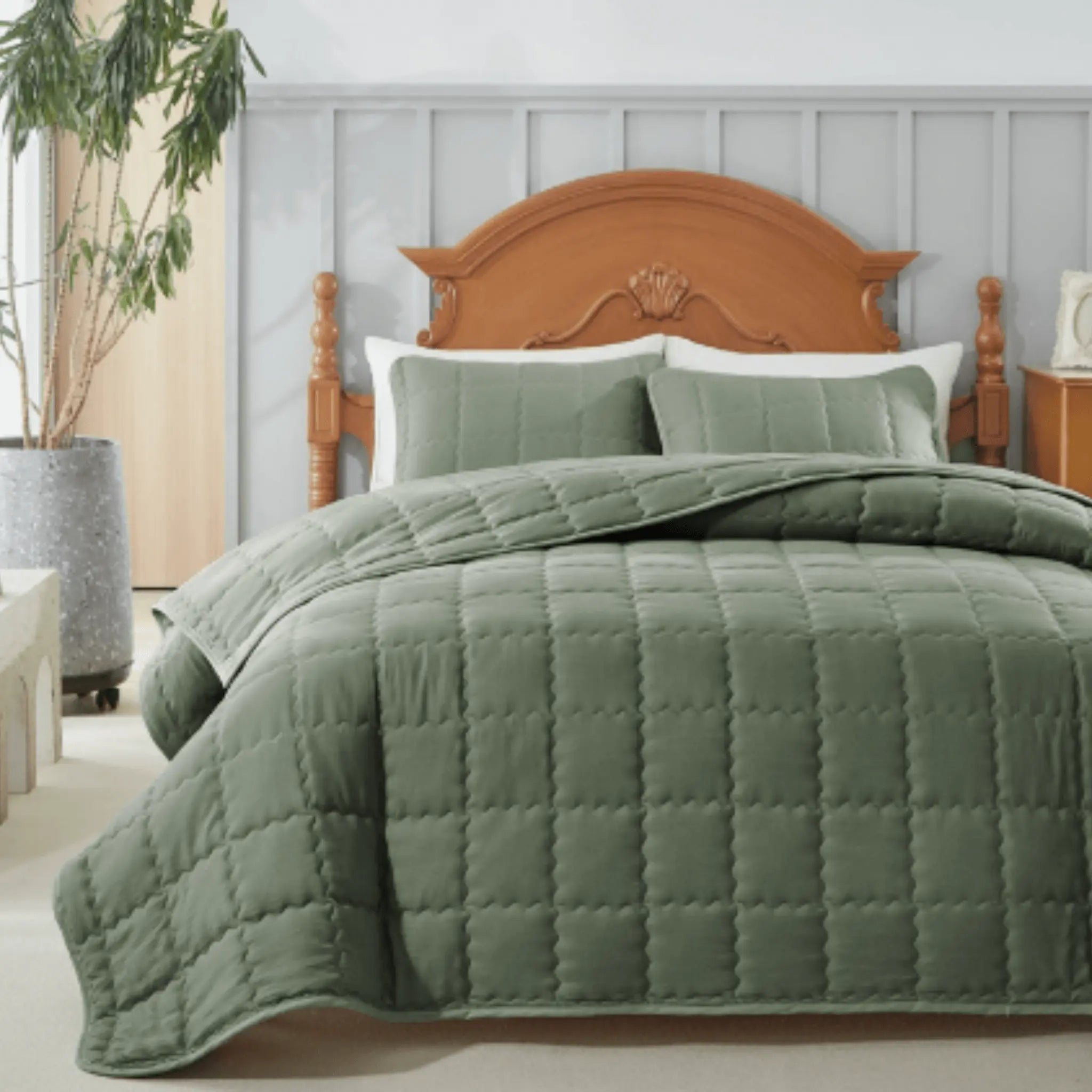 The Soft Living Cotton Velvet Quilt Set