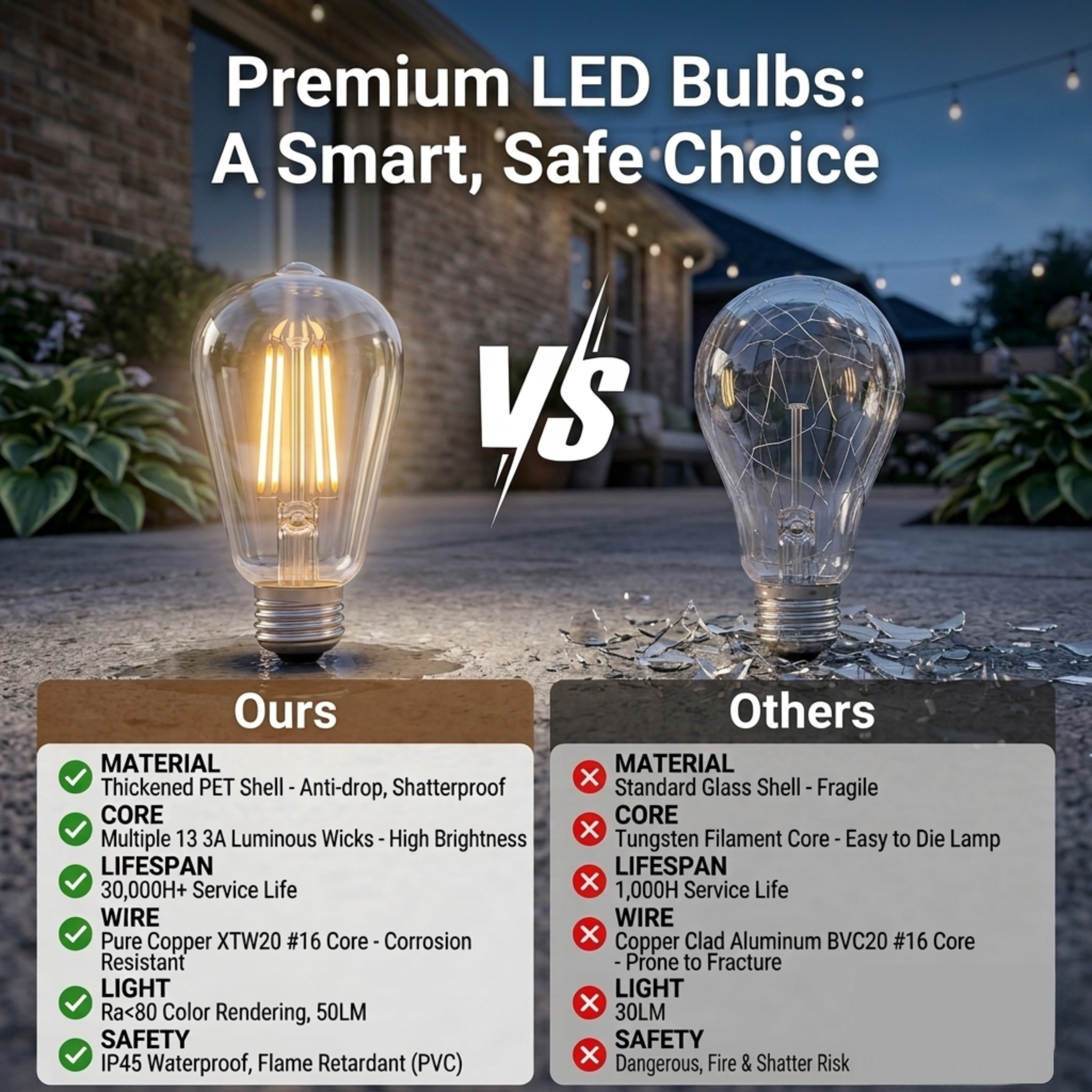 UnbreakaBulbs - The Premium Outdoor Lights For Your Home