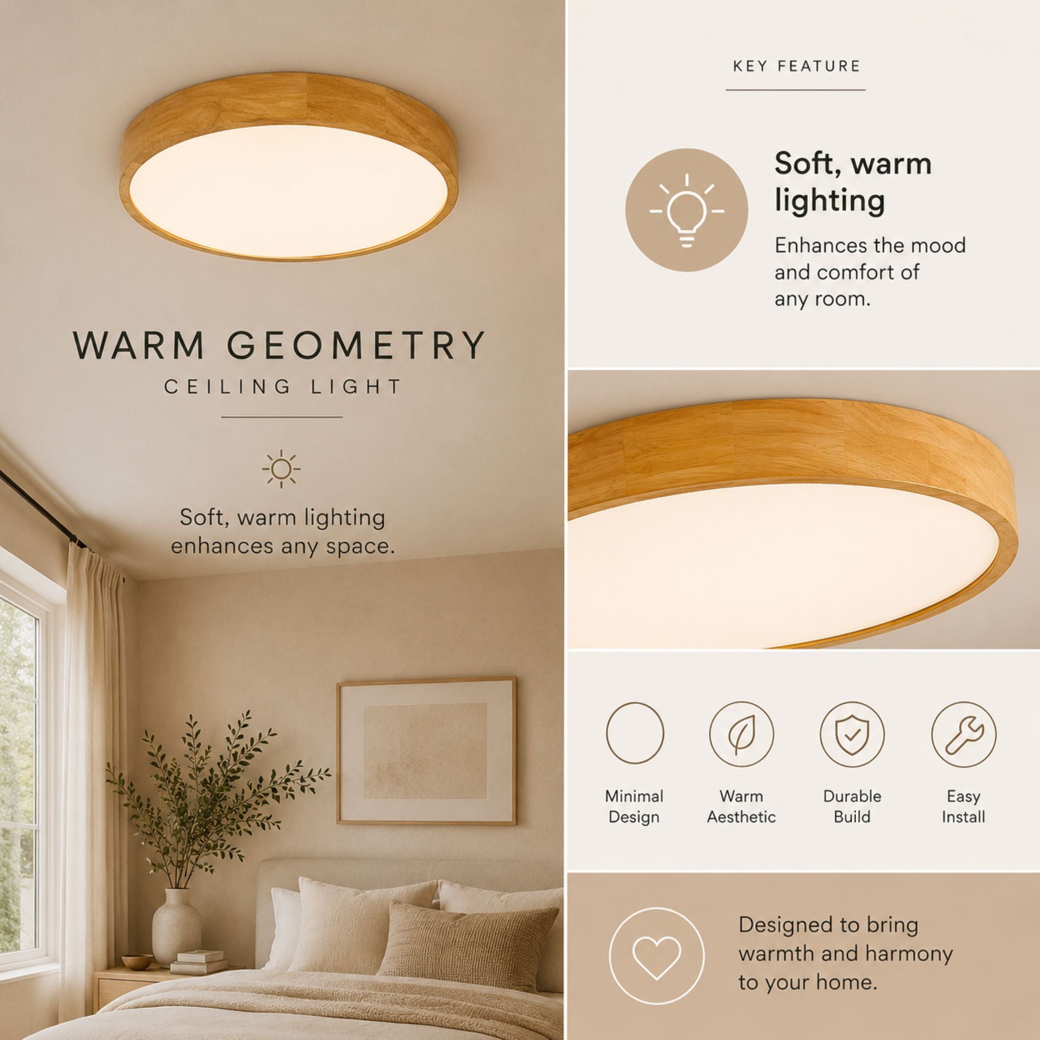 The Warm Geometry Ceiling Light