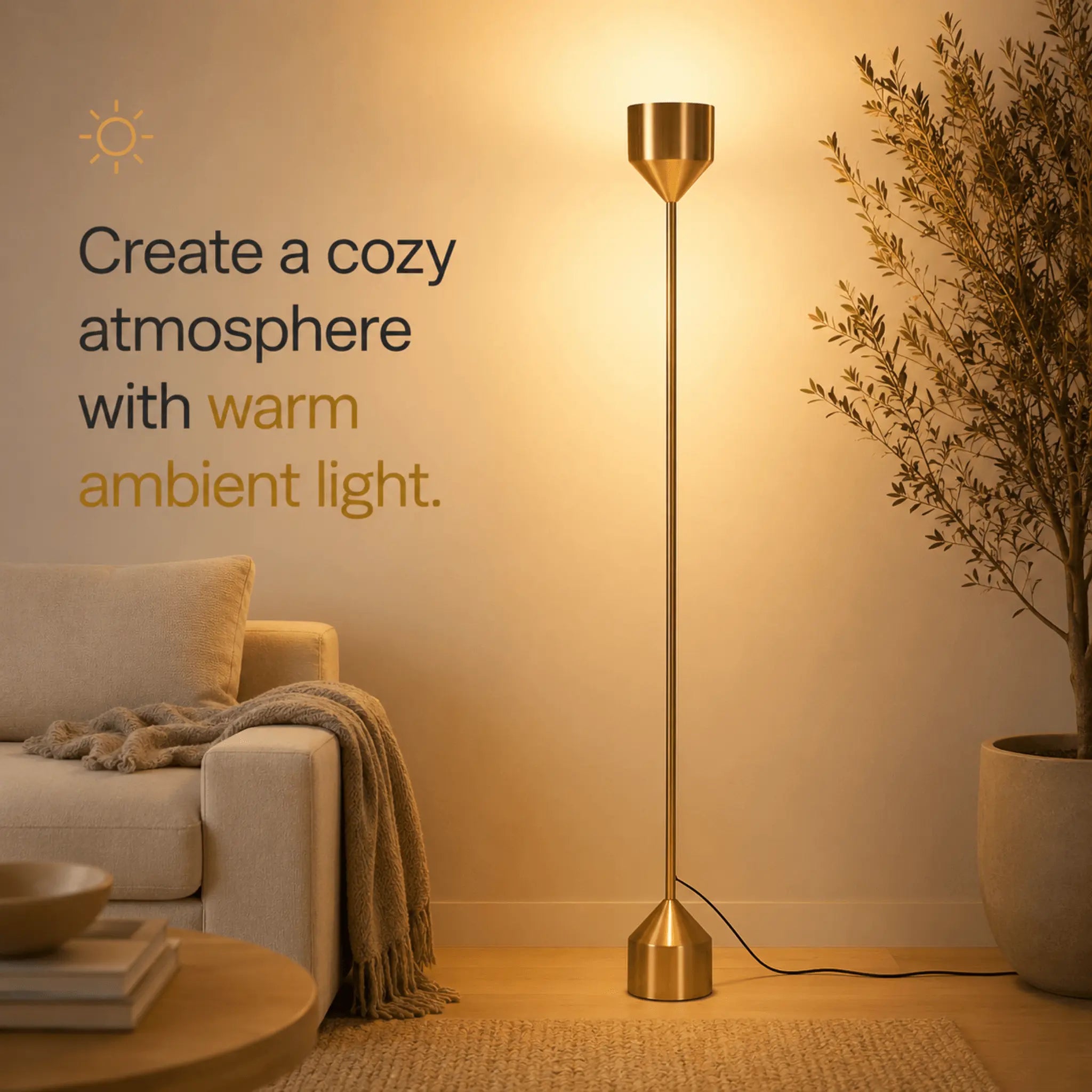 The Corner Glow Brass Floor Lamp