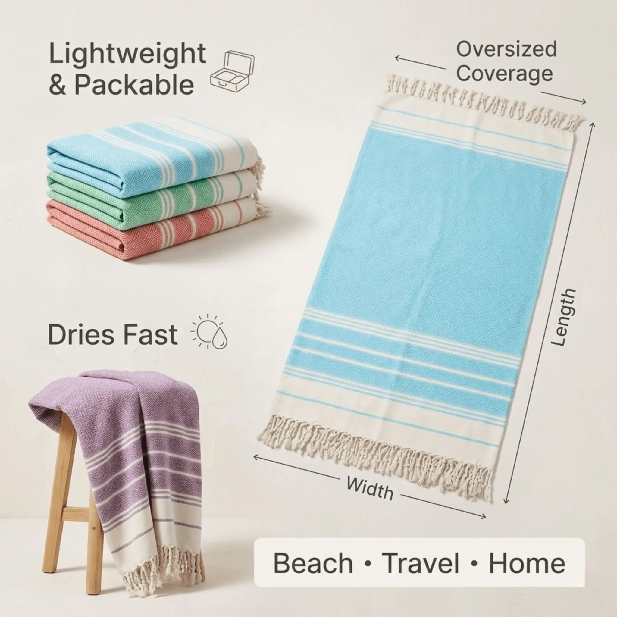 The Light Turkish Beach Towel