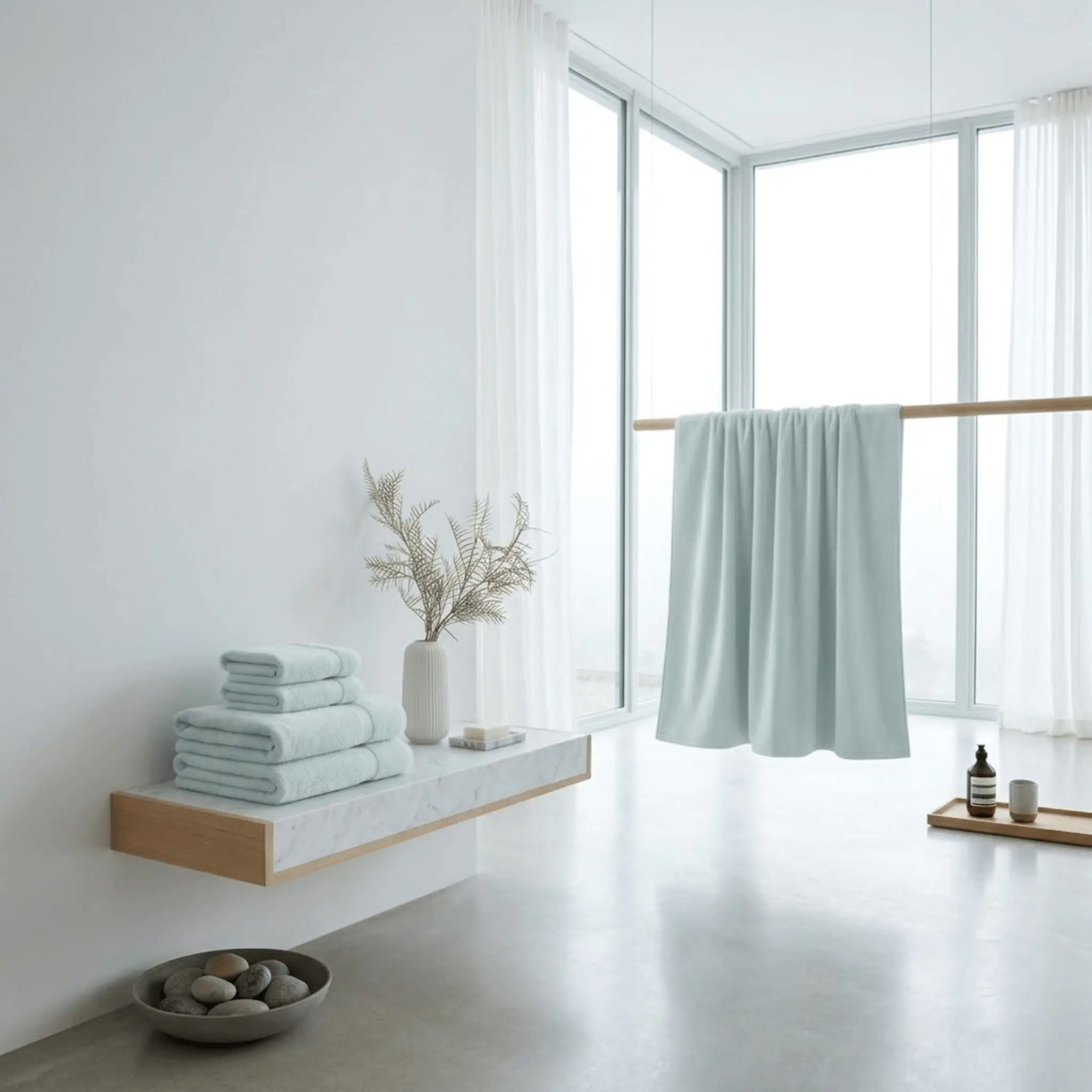 The Light Turkish Ribbed Bath Towel Bundle