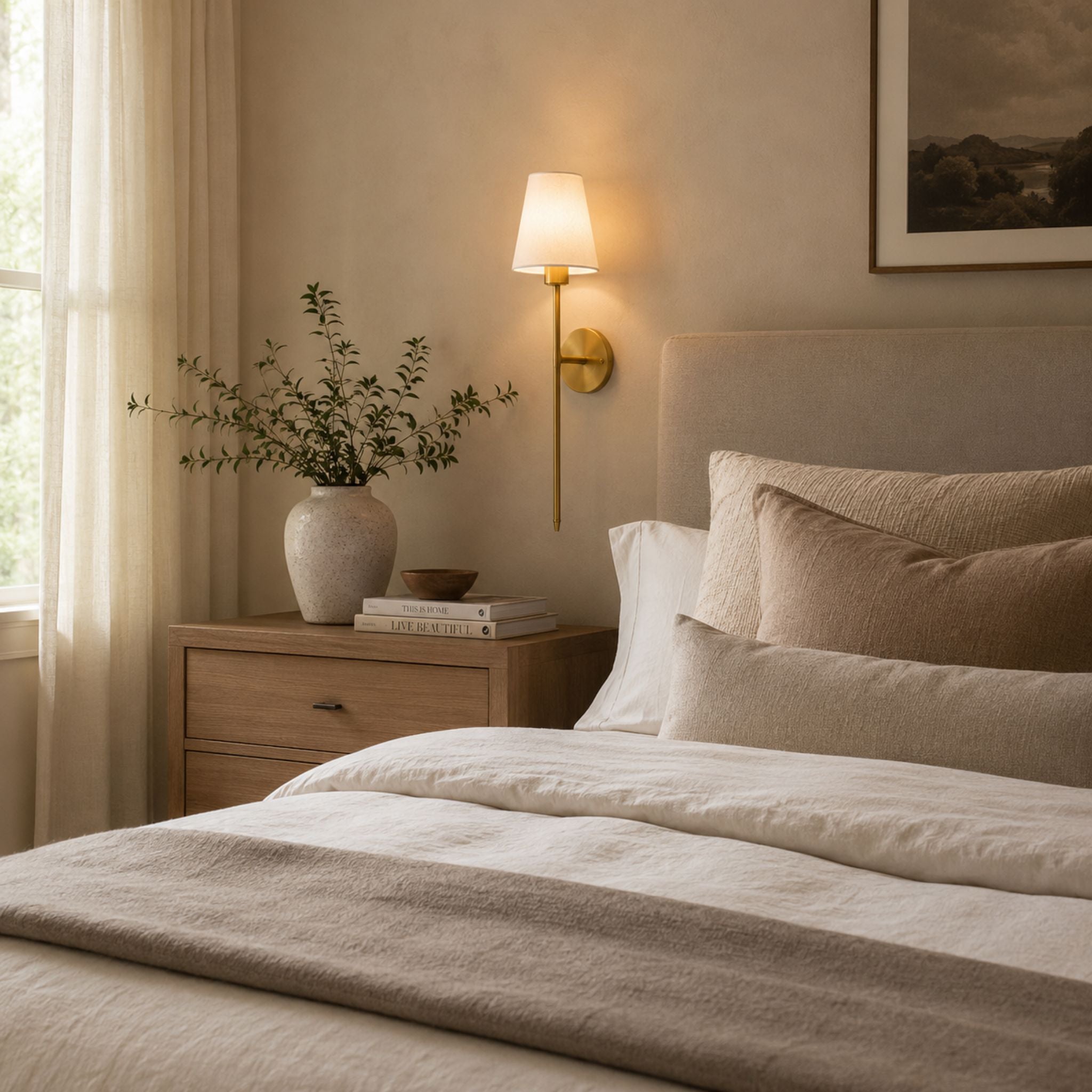 The Noir Linen Tail Sconce