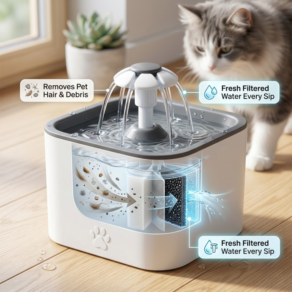 The Pet Pro AquaFountain — Fresh. Filtered. Always Flowing.