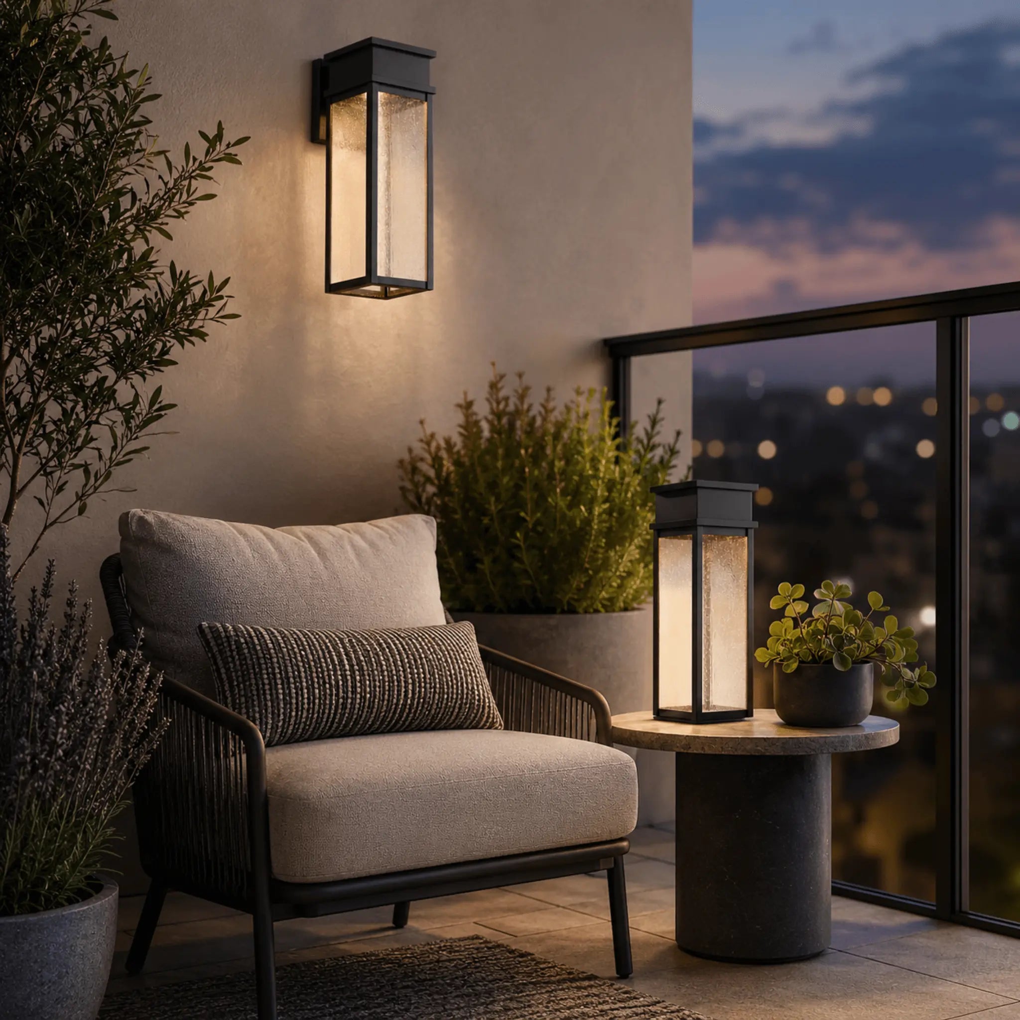 The Finished Exterior Outdoor Light Set