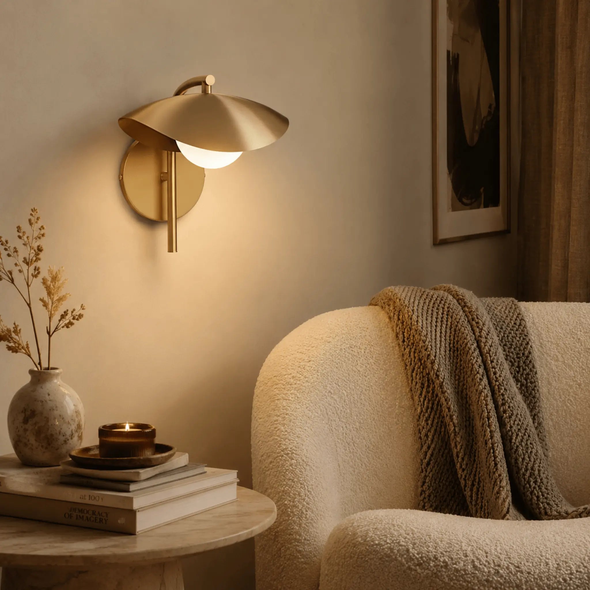 The Warm Glow Brass Sconce