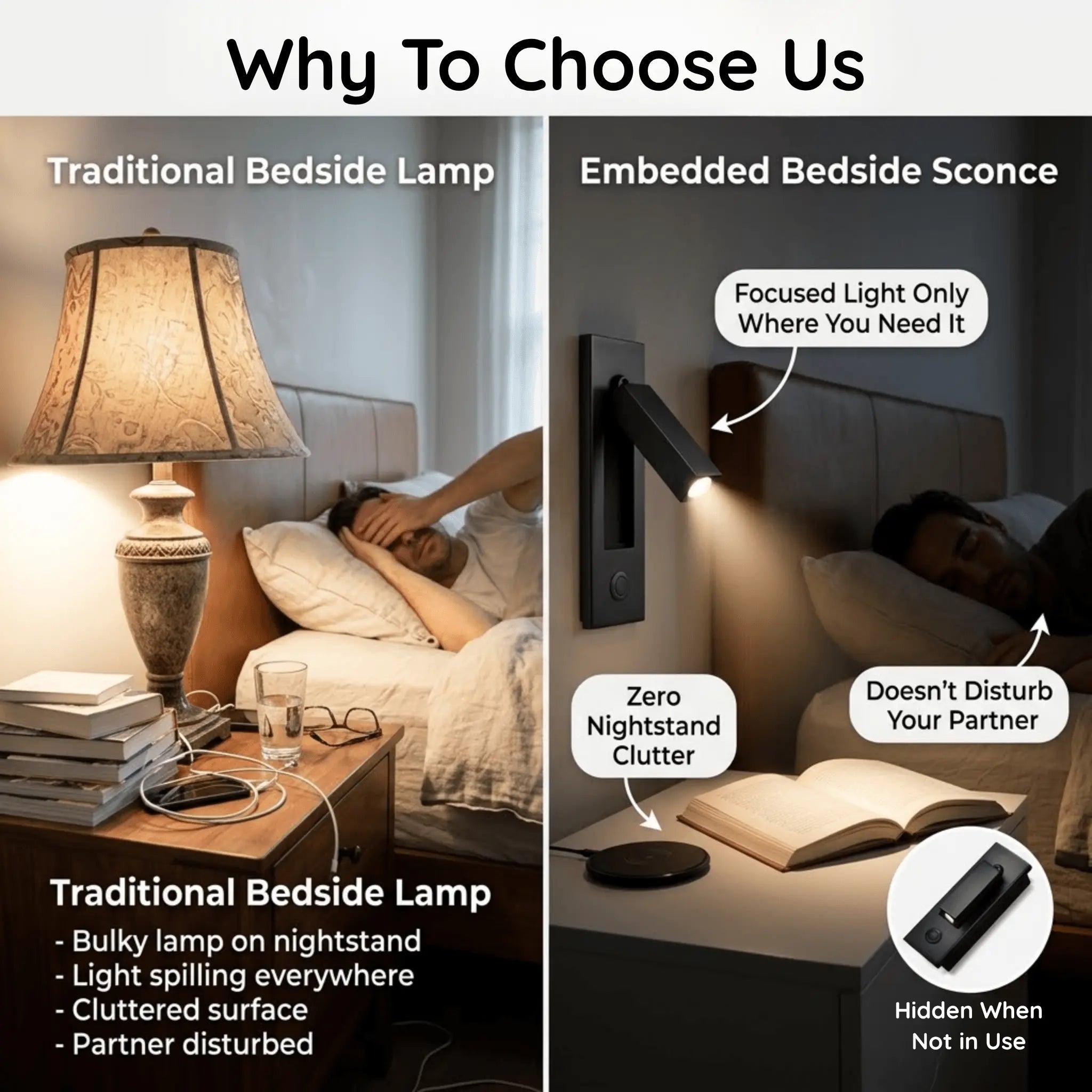 The Bedtime Reading Light — Read Comfortably Without Disturbing Your Partner In Bed