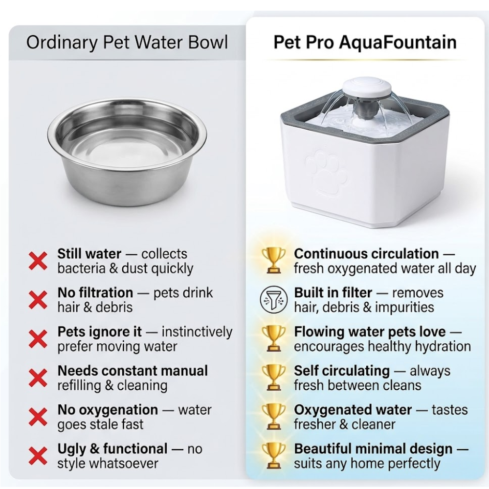 The Pet Pro AquaFountain — Fresh. Filtered. Always Flowing.