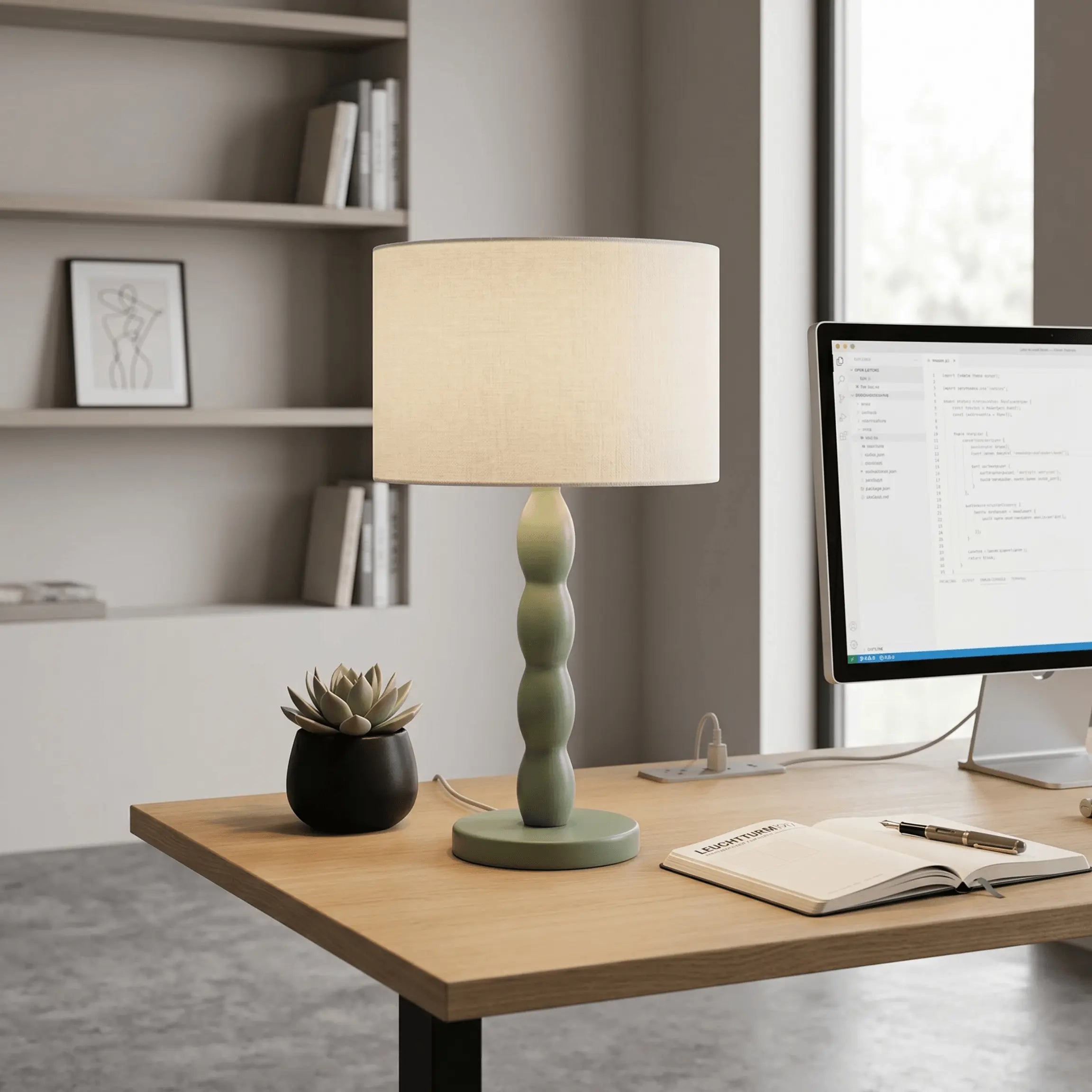 The Muted Green Table Lamp