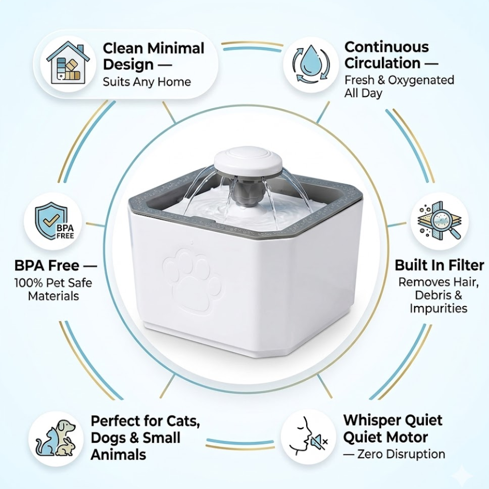 The Pet Pro AquaFountain — Fresh. Filtered. Always Flowing.