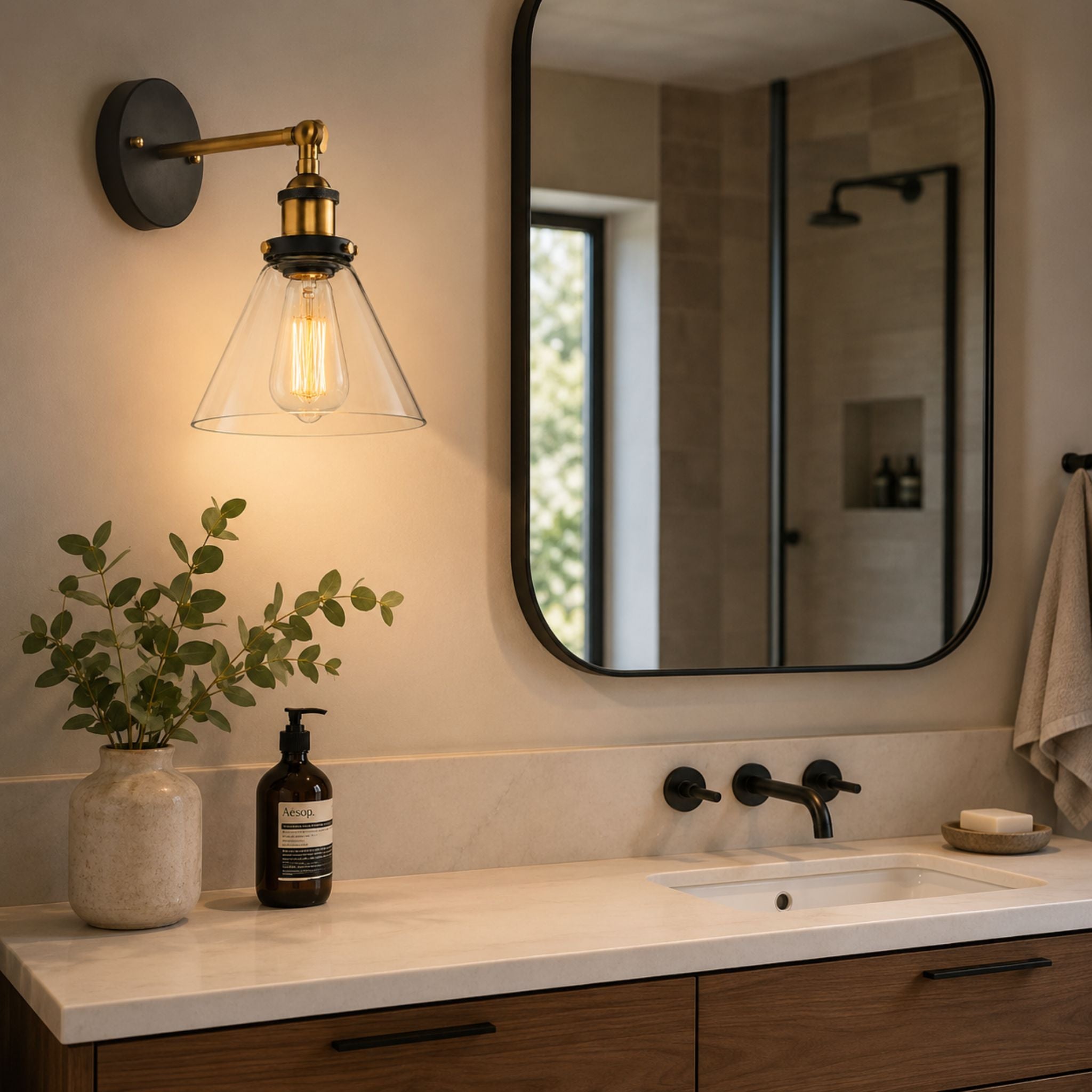 The Modern Farmhouse Glass Wall Light