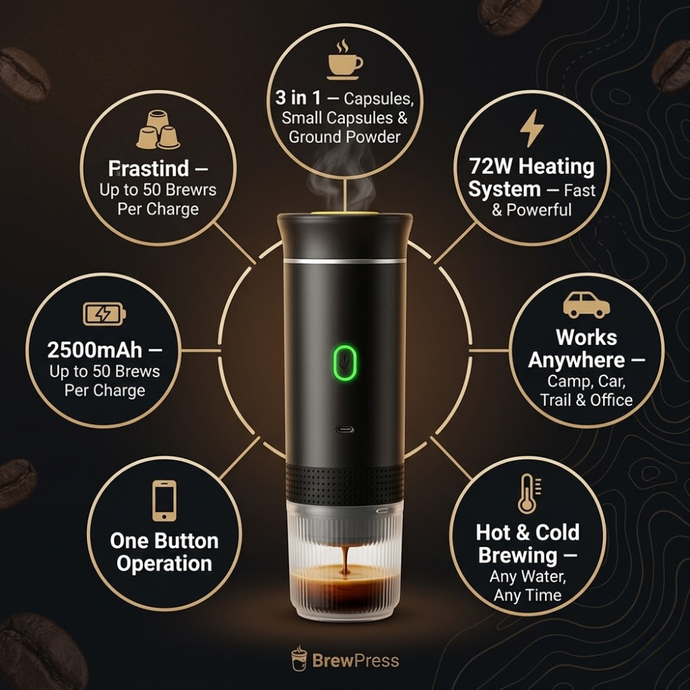 Le BrewPress LiteTrek — Parce que les grandes aventures commencent avec un bon café.