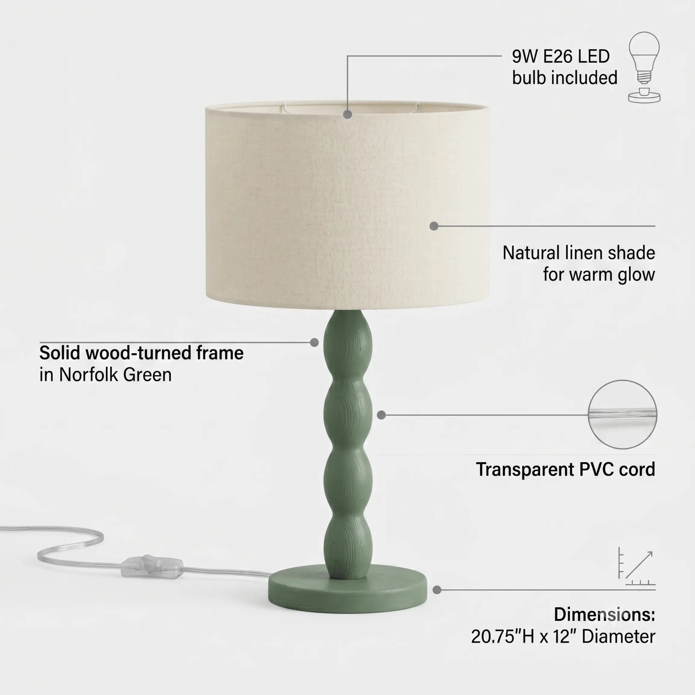 The Muted Green Table Lamp