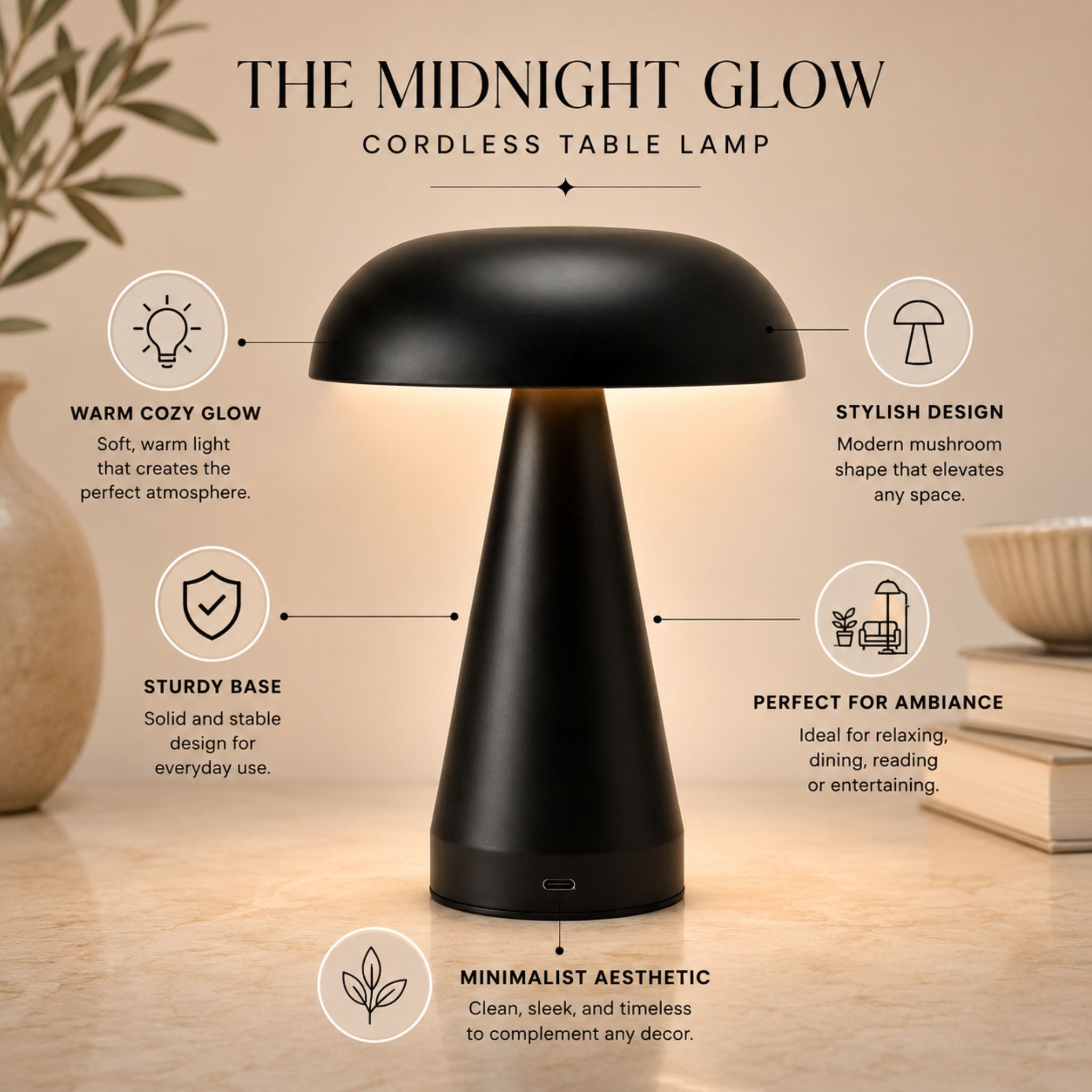 The Midnight Glow Cordless Table Lamp