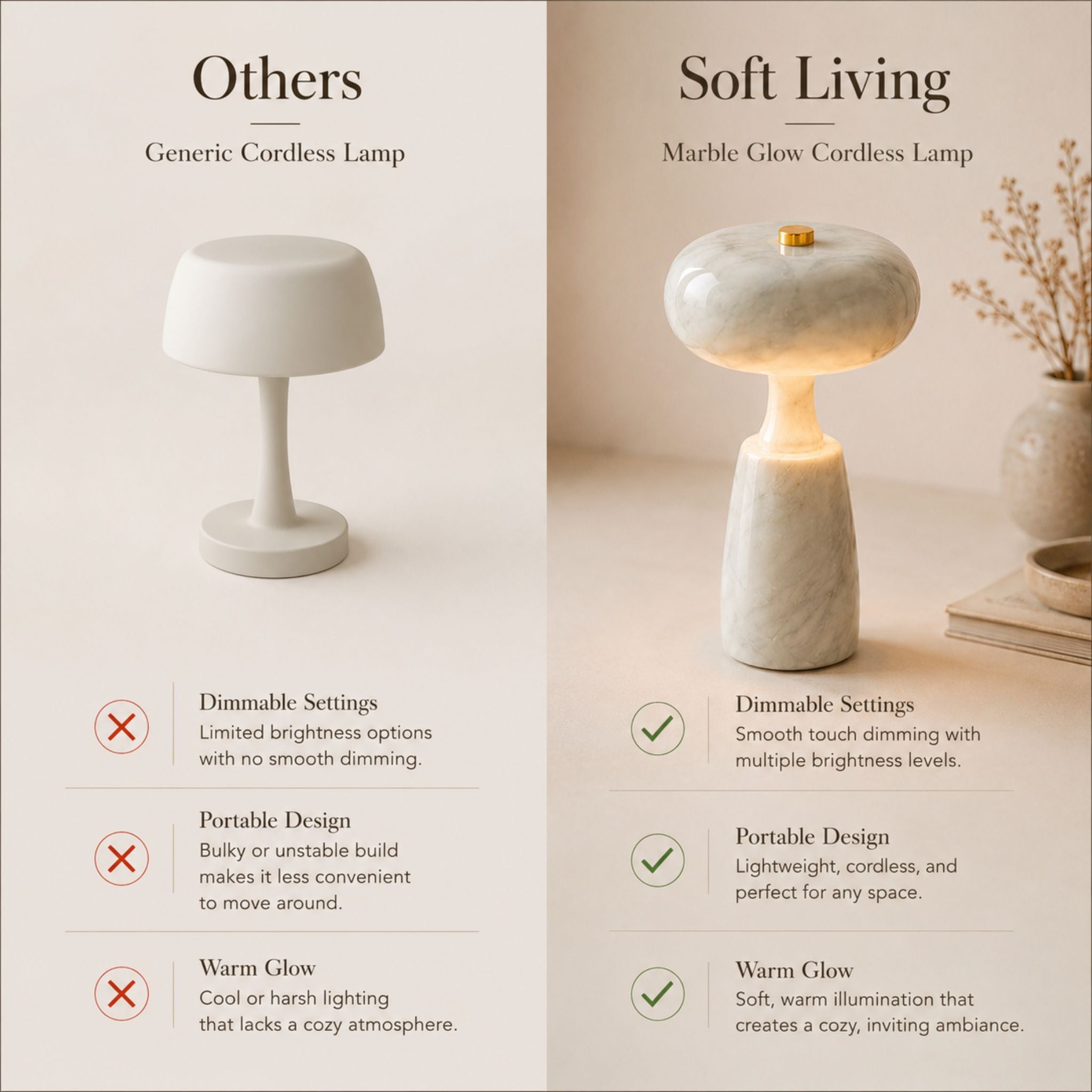 The Marble Glow Cordless Lamp