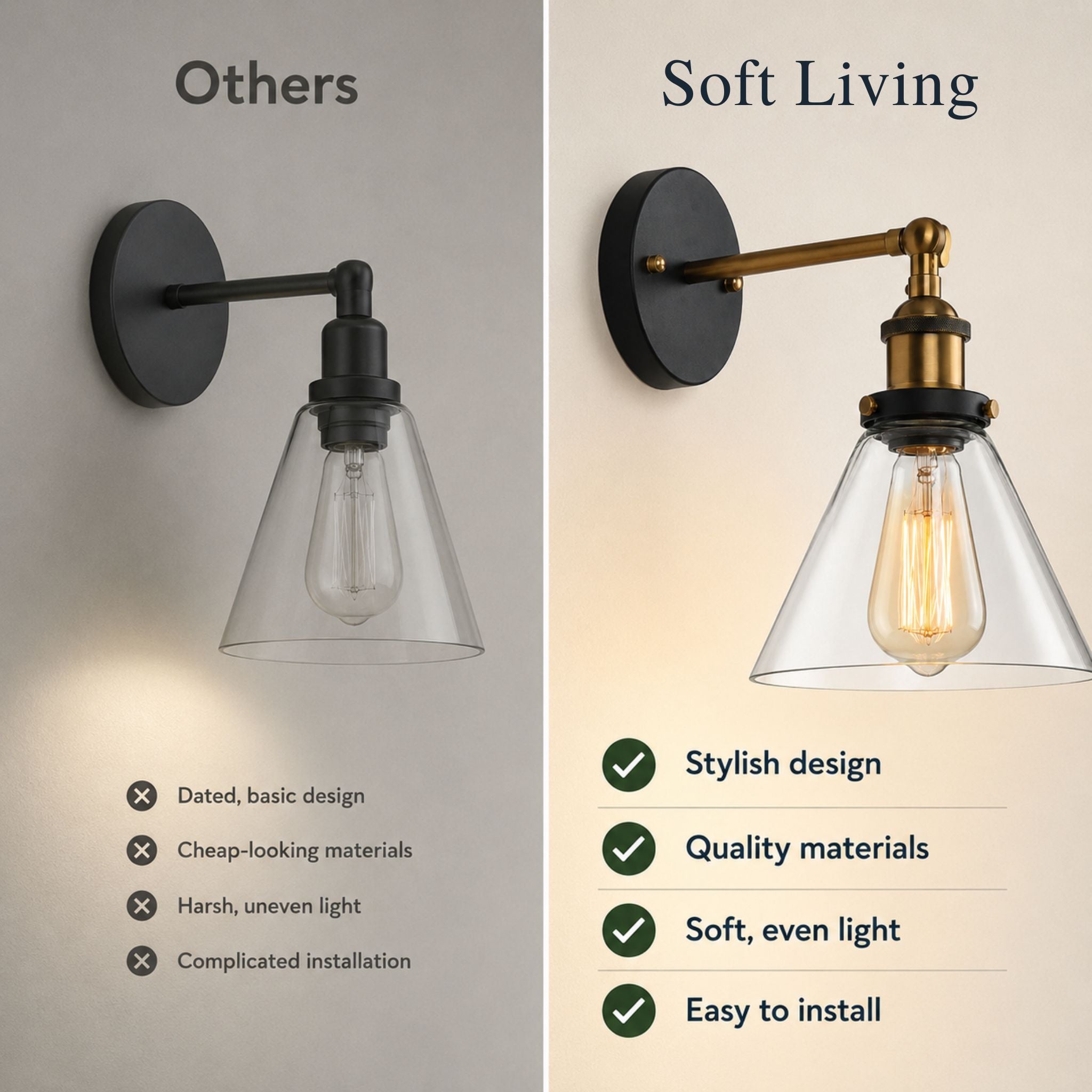 The Modern Farmhouse Glass Wall Light