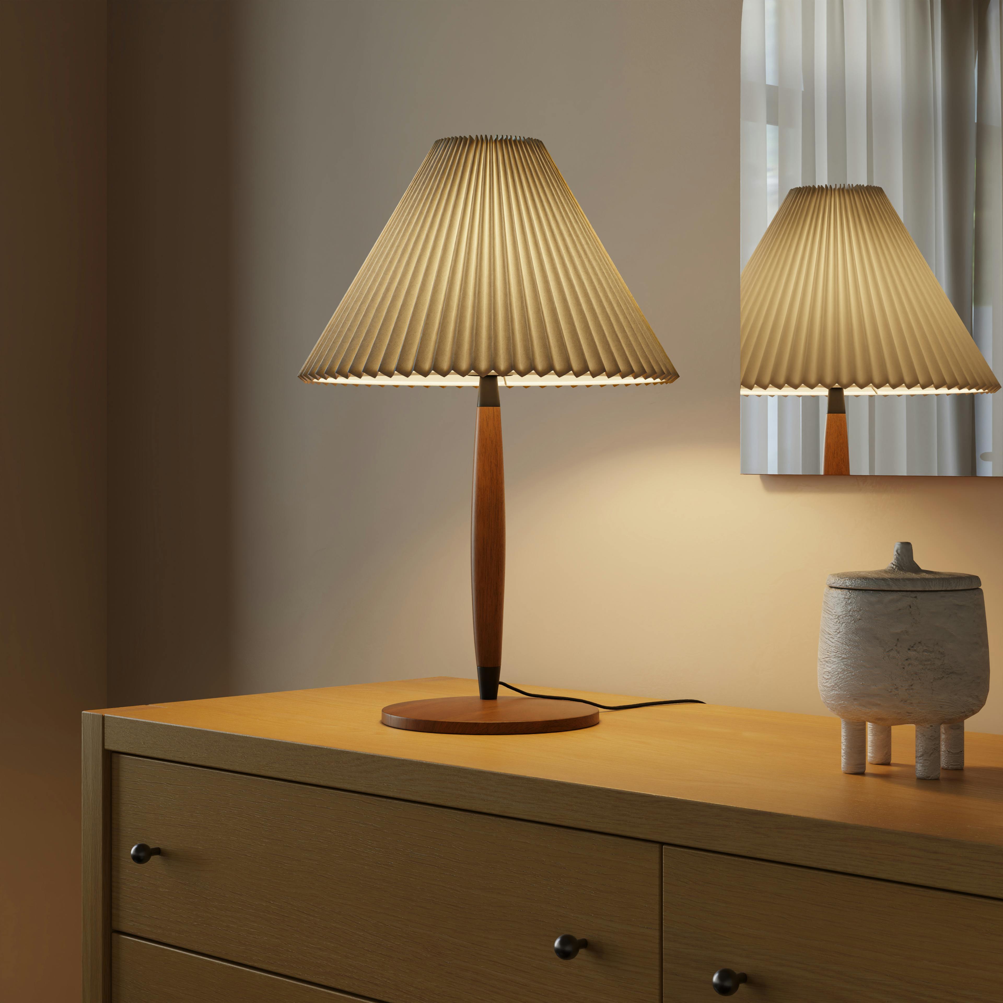 The Warm Glow Walnut Table Lamp